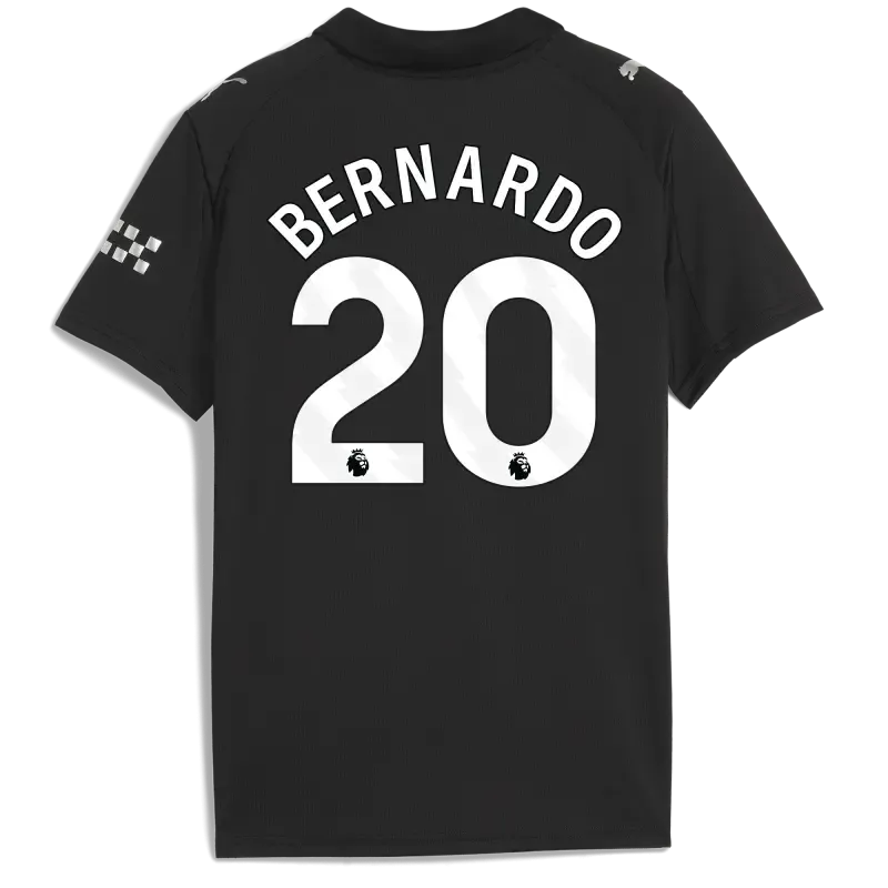 Kids' Manchester City Away Jersey 2025/26 With BERNARDO 20 Printing