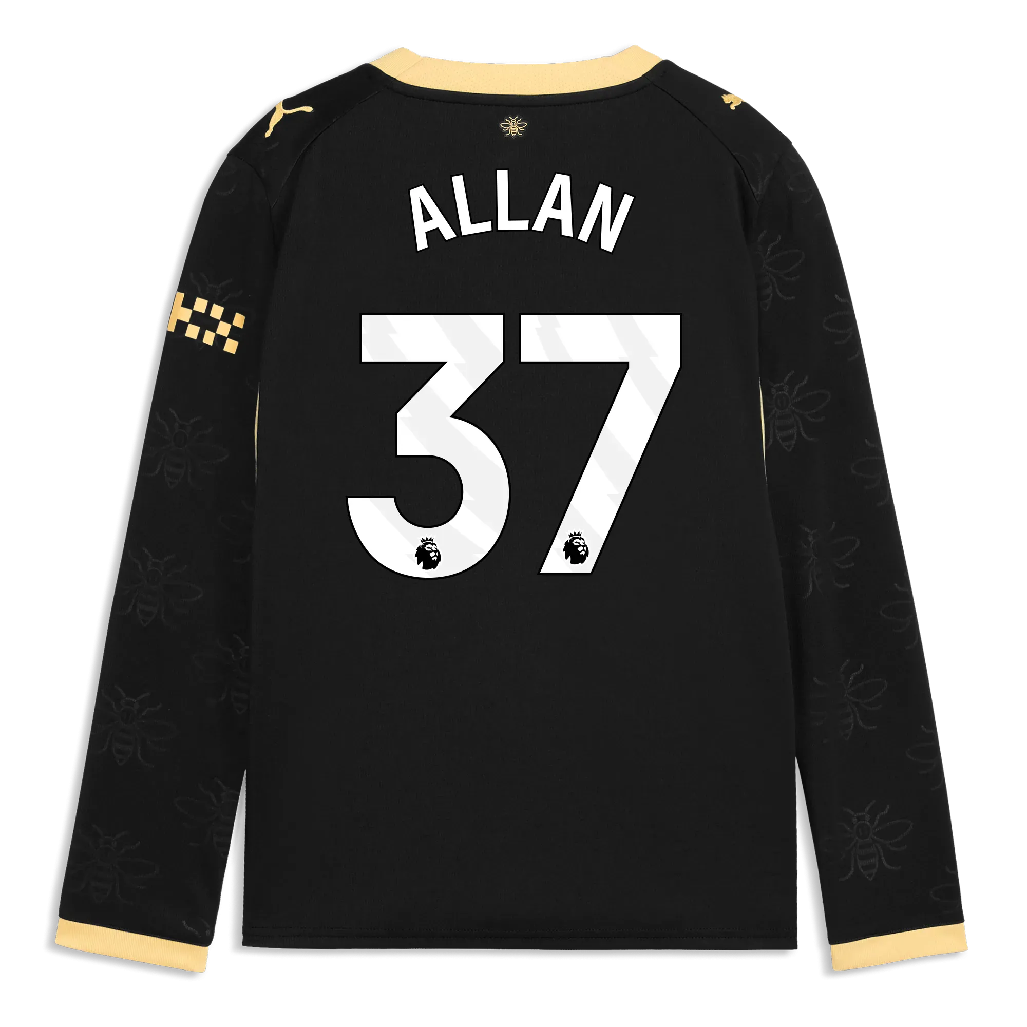 Kids’ Manchester City Away Jersey 2026/27 Long Sleeve With ALLAN 37 Printing | Manchester City Shop