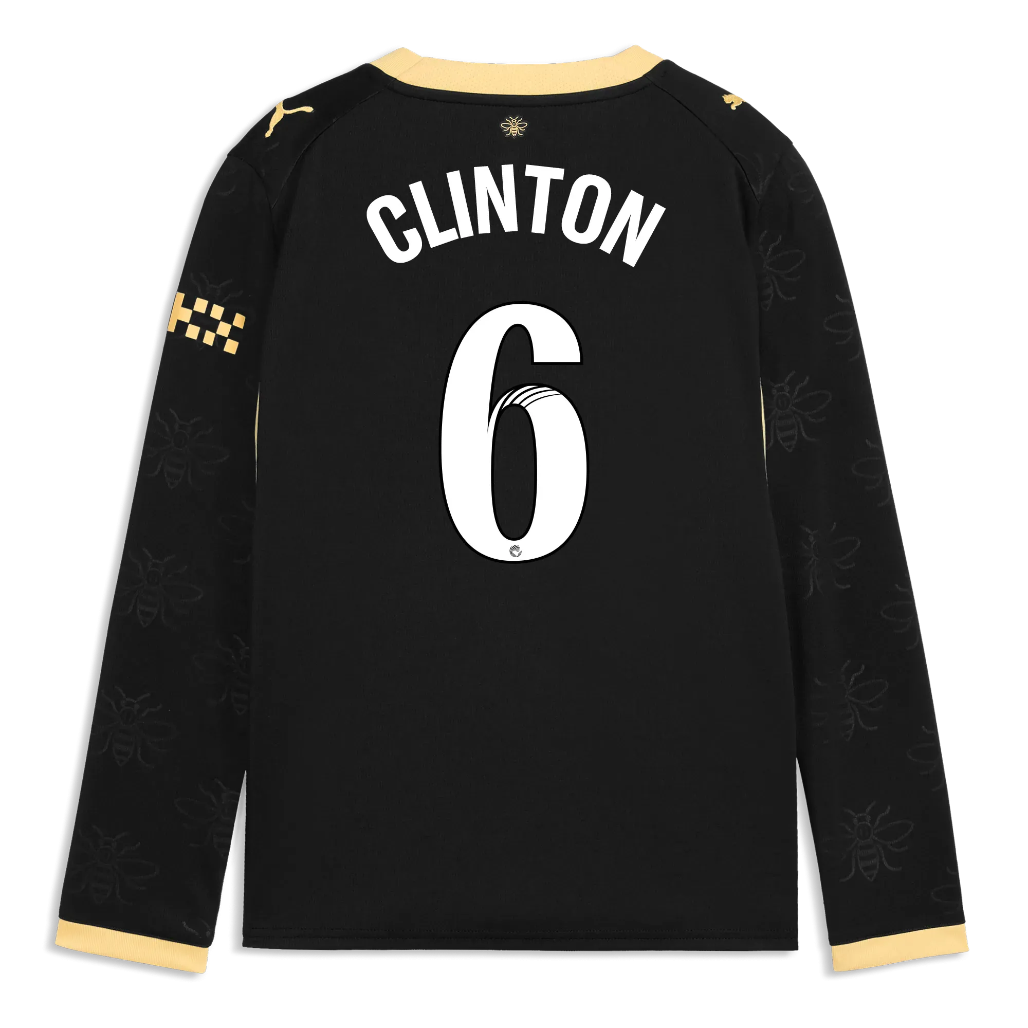Kids’ Manchester City Away Jersey 2026/27 Long Sleeve With CLINTON 6  Printing | Manchester City Shop