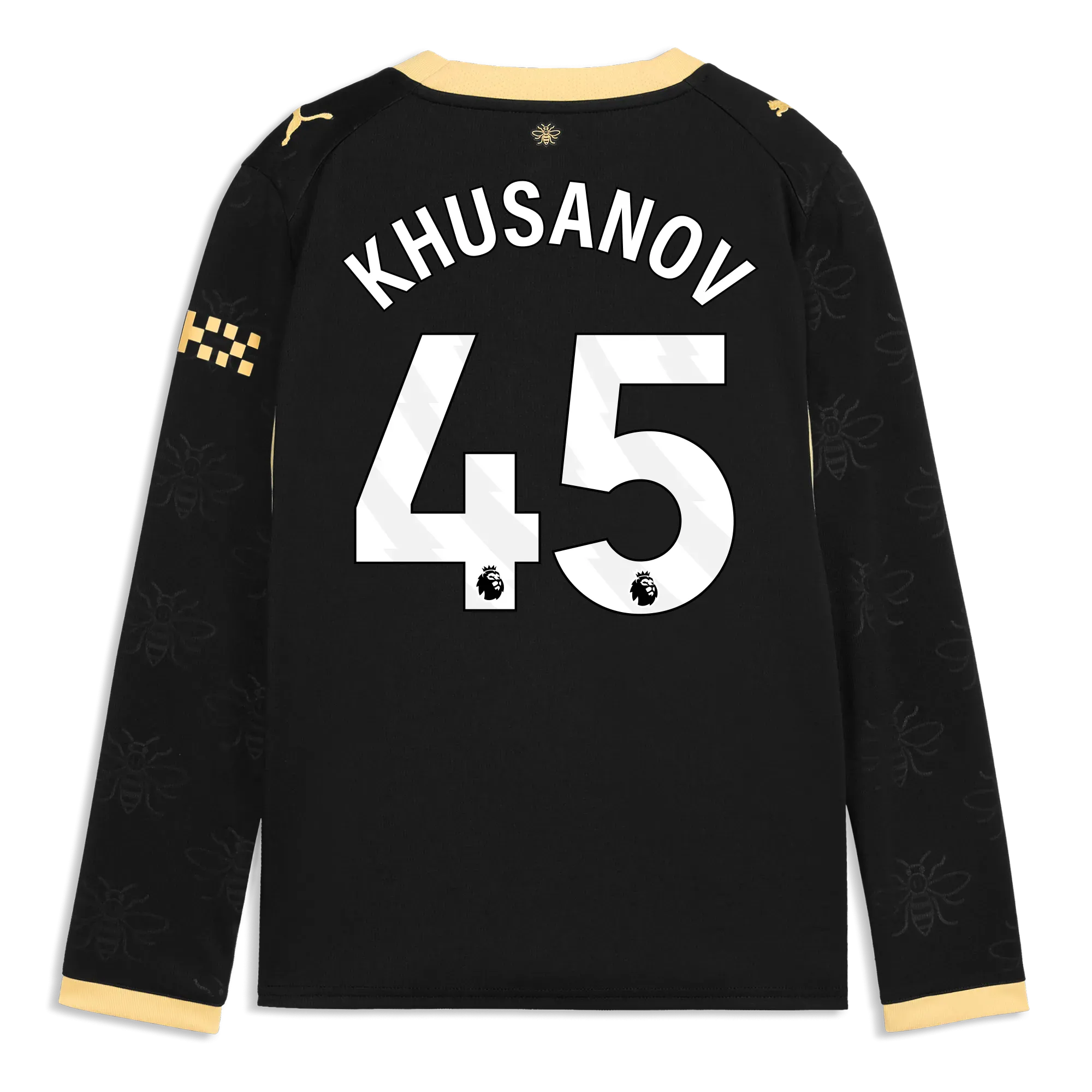 Kids’ Manchester City Away Jersey 2026/27 Long Sleeve With KHUSANOV 45 Printing | Manchester City Shop