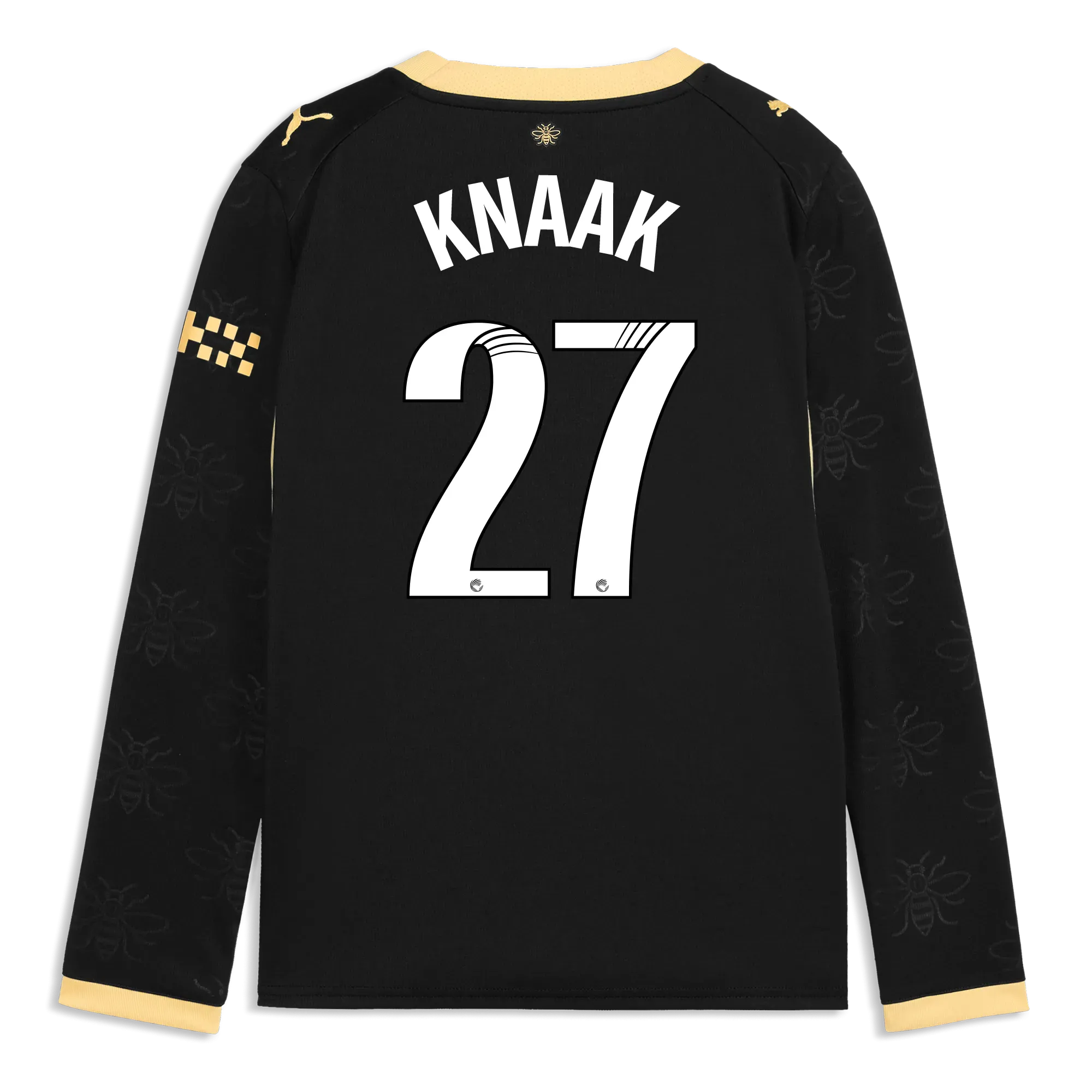 Kids’ Manchester City Away Jersey 2026/27 Long Sleeve With KNAAK 27 Printing | Manchester City Shop
