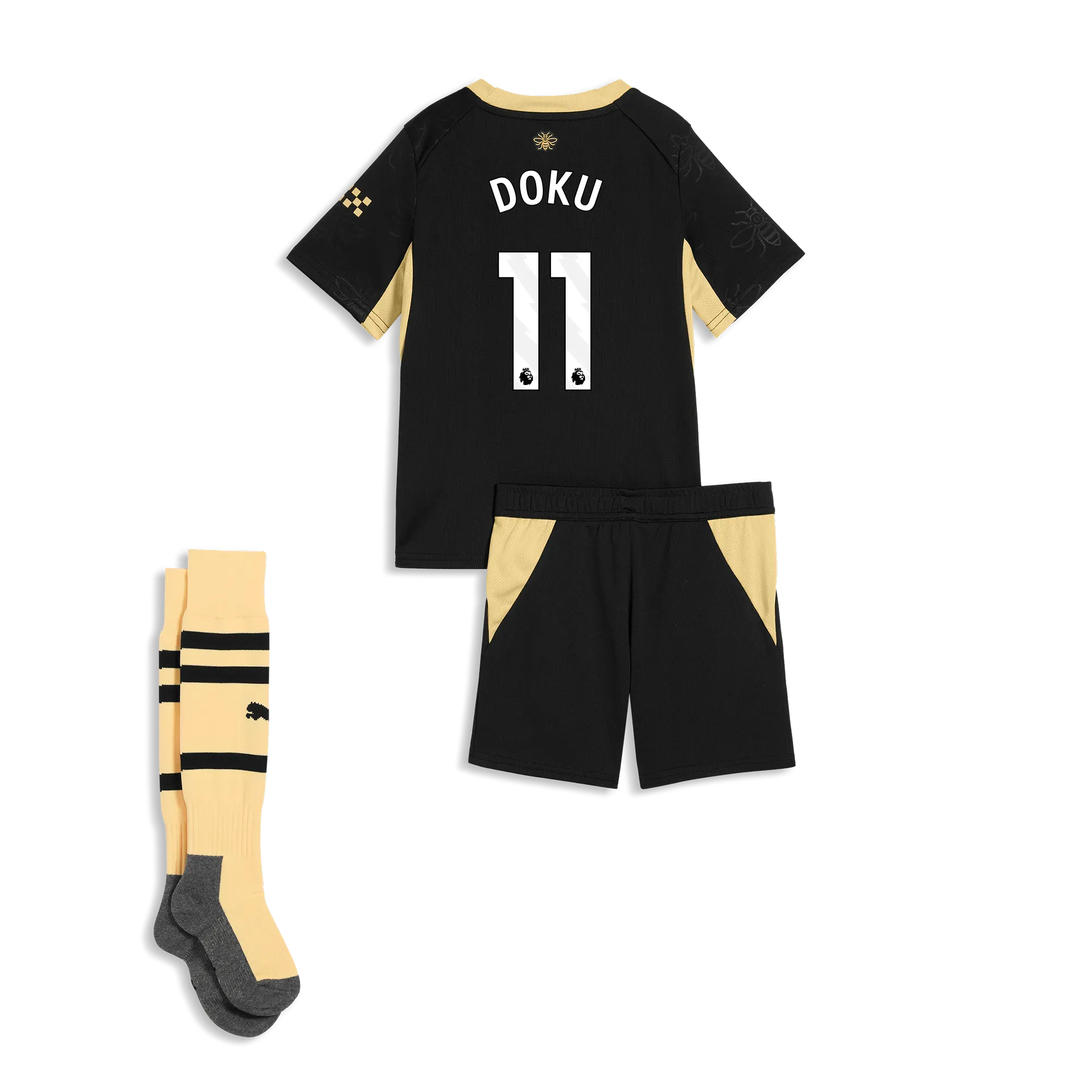Kids’ Manchester City Away MINI KIT 2026/27 With DOKU 11 Printing | Manchester City Shop