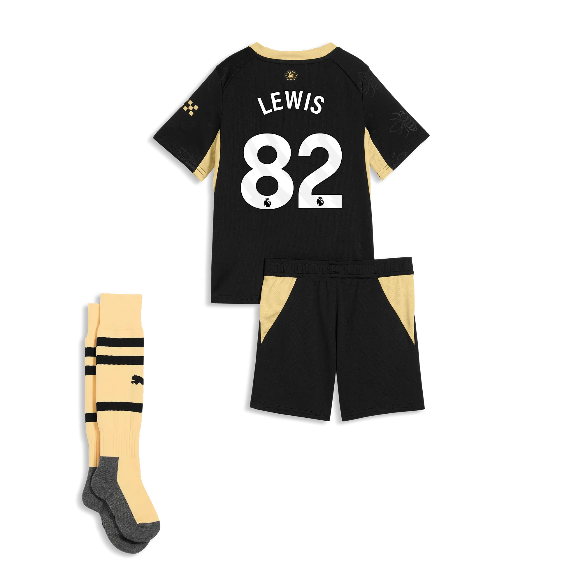 Kids’ Manchester City Away MINI KIT 2026/27 With LEWIS 82 Printing | Manchester City Shop