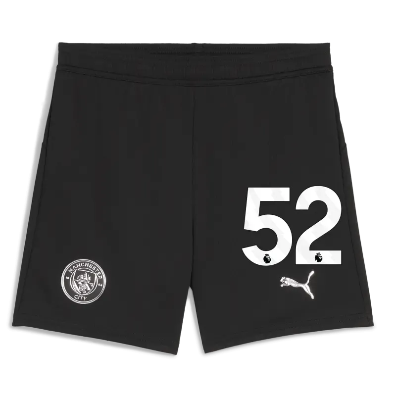 Kids' Manchester City Football Shorts 2025/26 With #52