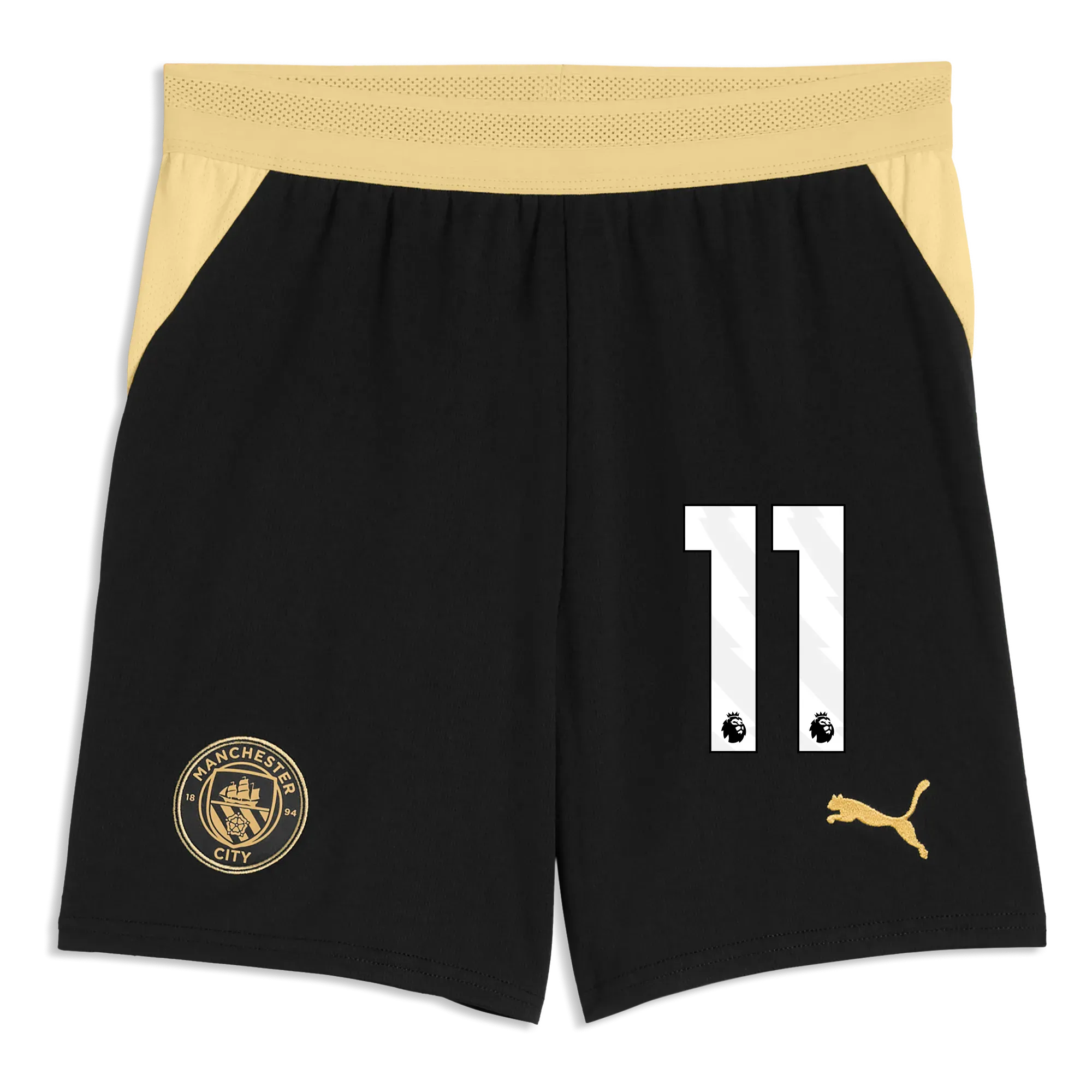 Kids Manchester City Football Shorts 2026/27 with #11 | Manchester City Shop