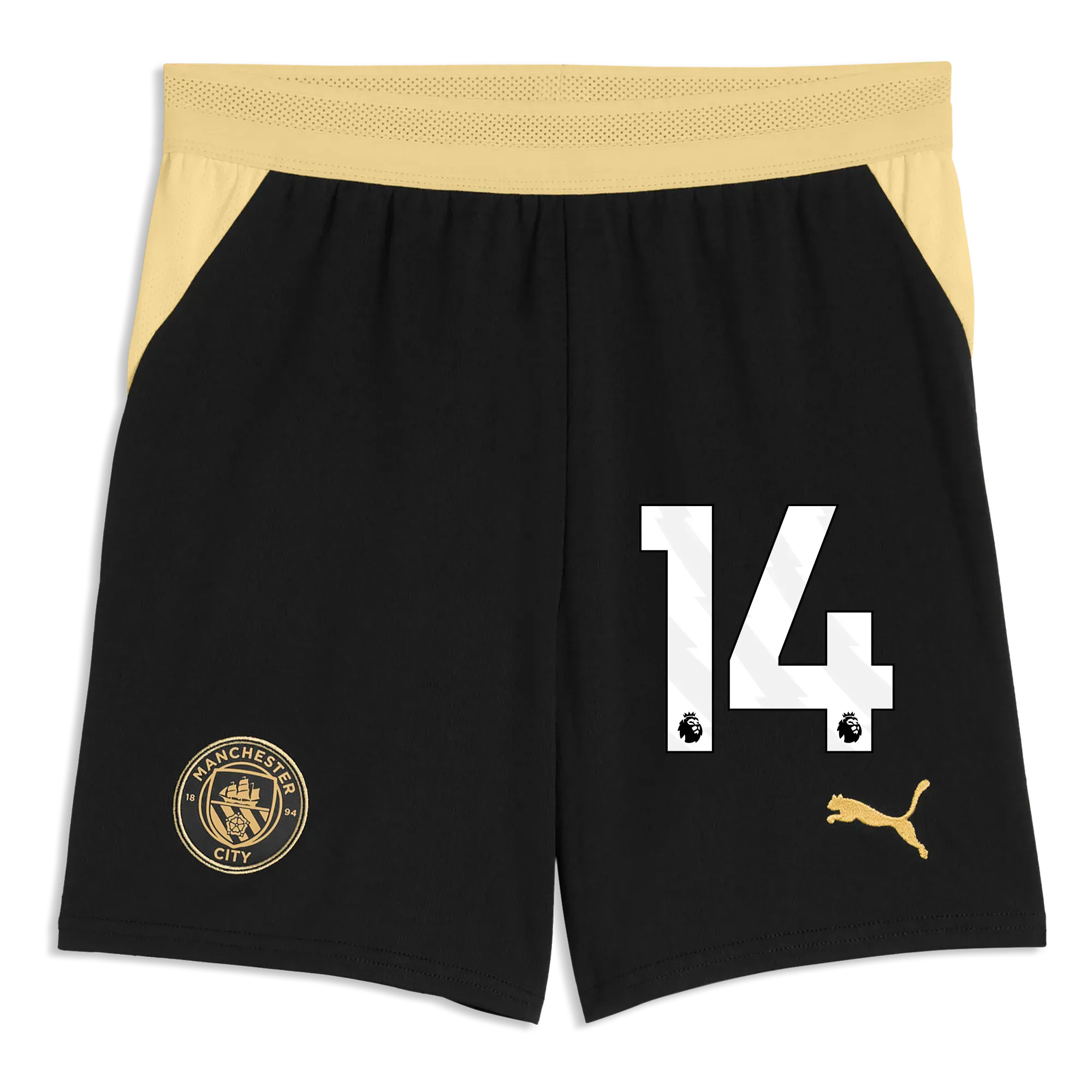 Kids Manchester City Football Shorts 2026/27 with #14 | Manchester City Shop