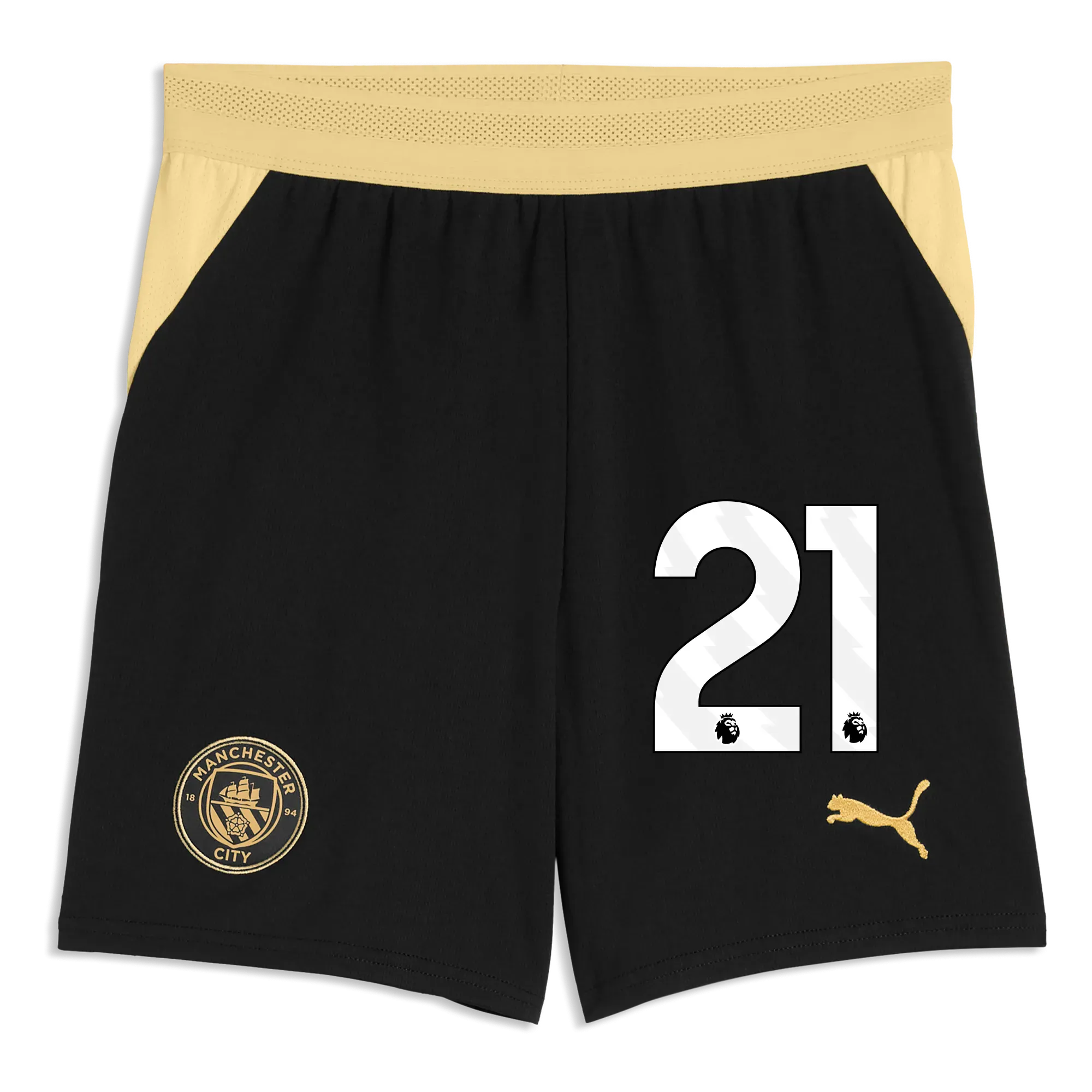 Kids Manchester City Football Shorts 2026/27 with #21 | Manchester City Shop