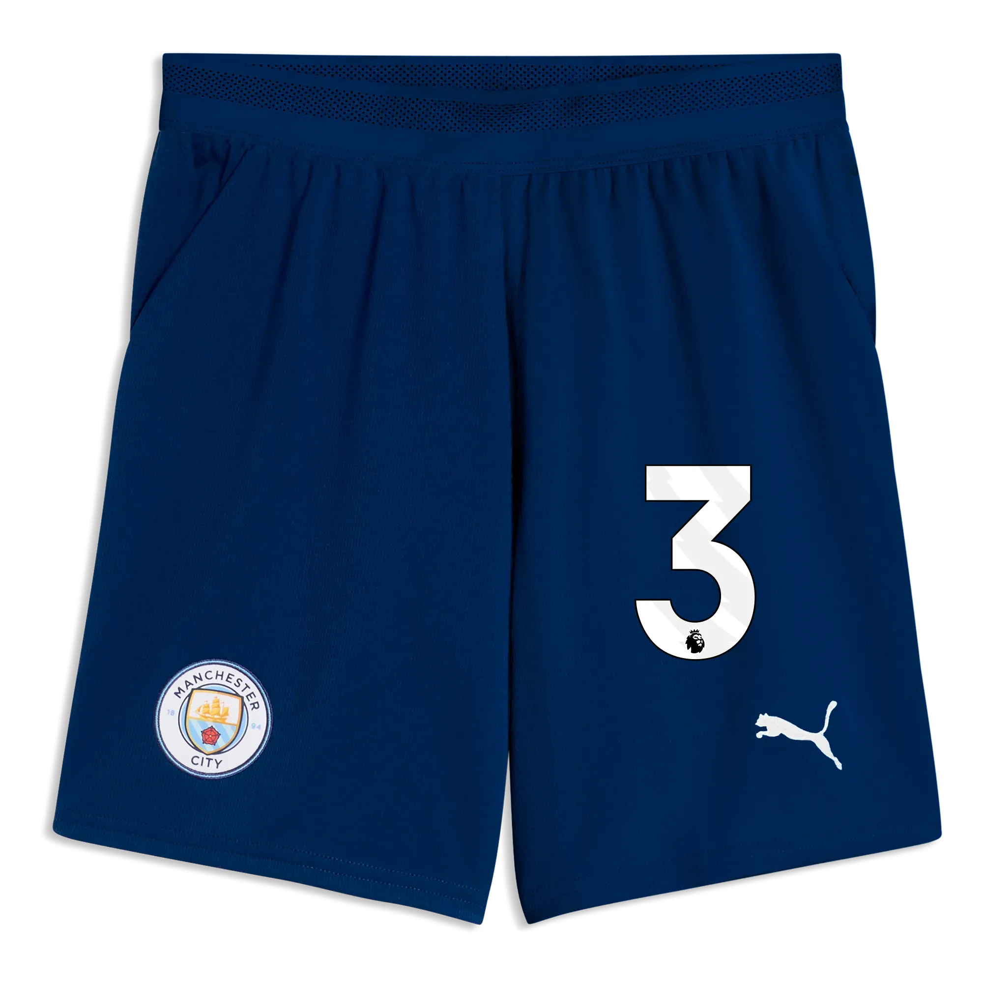 Kids Manchester City Football Shorts 2026/27 with #3 | Manchester City Shop