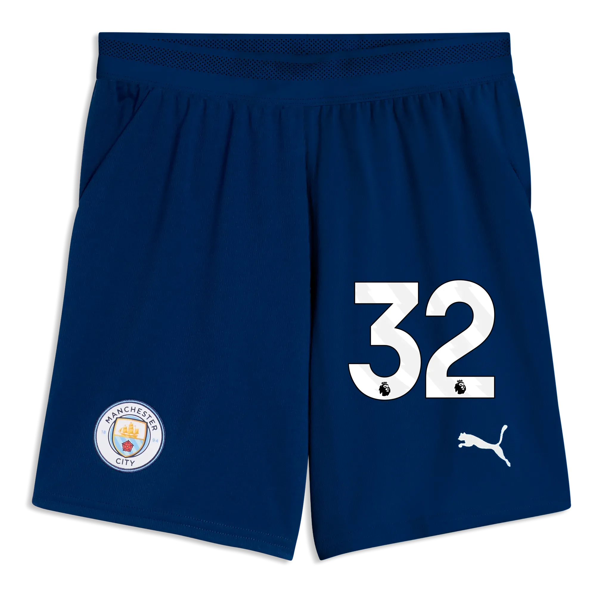 Kids Manchester City Football Shorts 2026/27 with #32 | Manchester City Shop