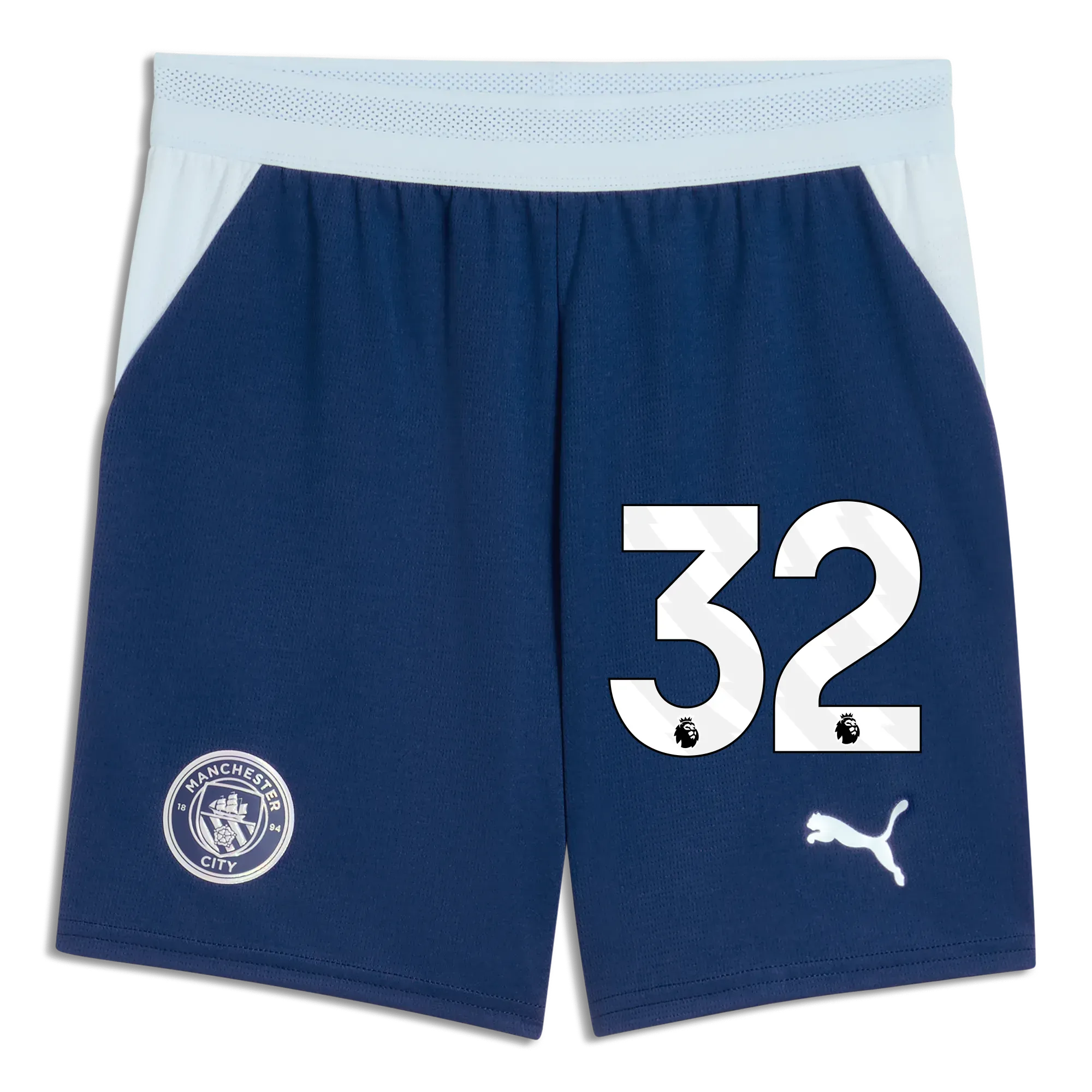 Kids Manchester City Football Shorts 2026/27 with #32 | Manchester City Shop