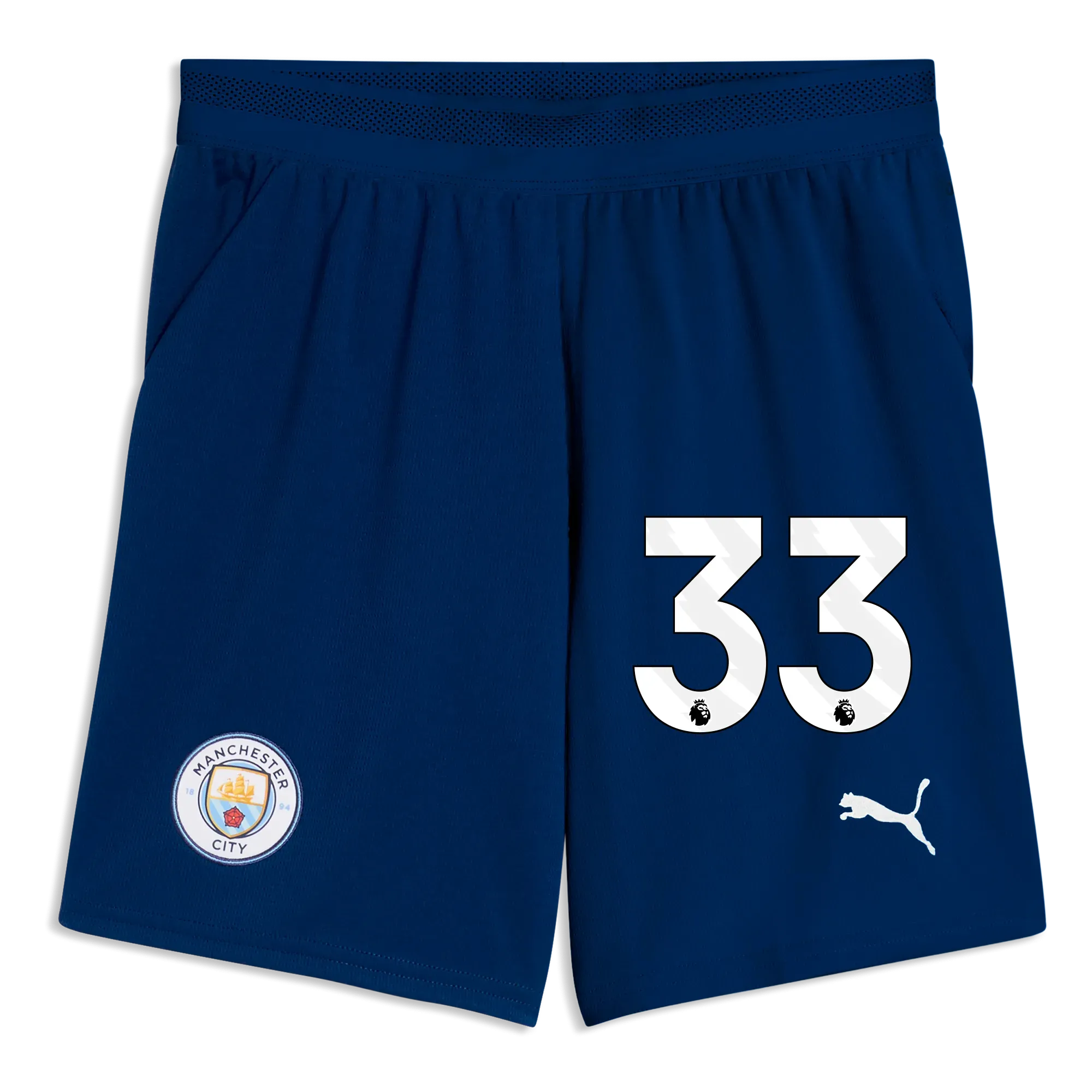 Kids Manchester City Football Shorts 2026/27 with #33 | Manchester City Shop