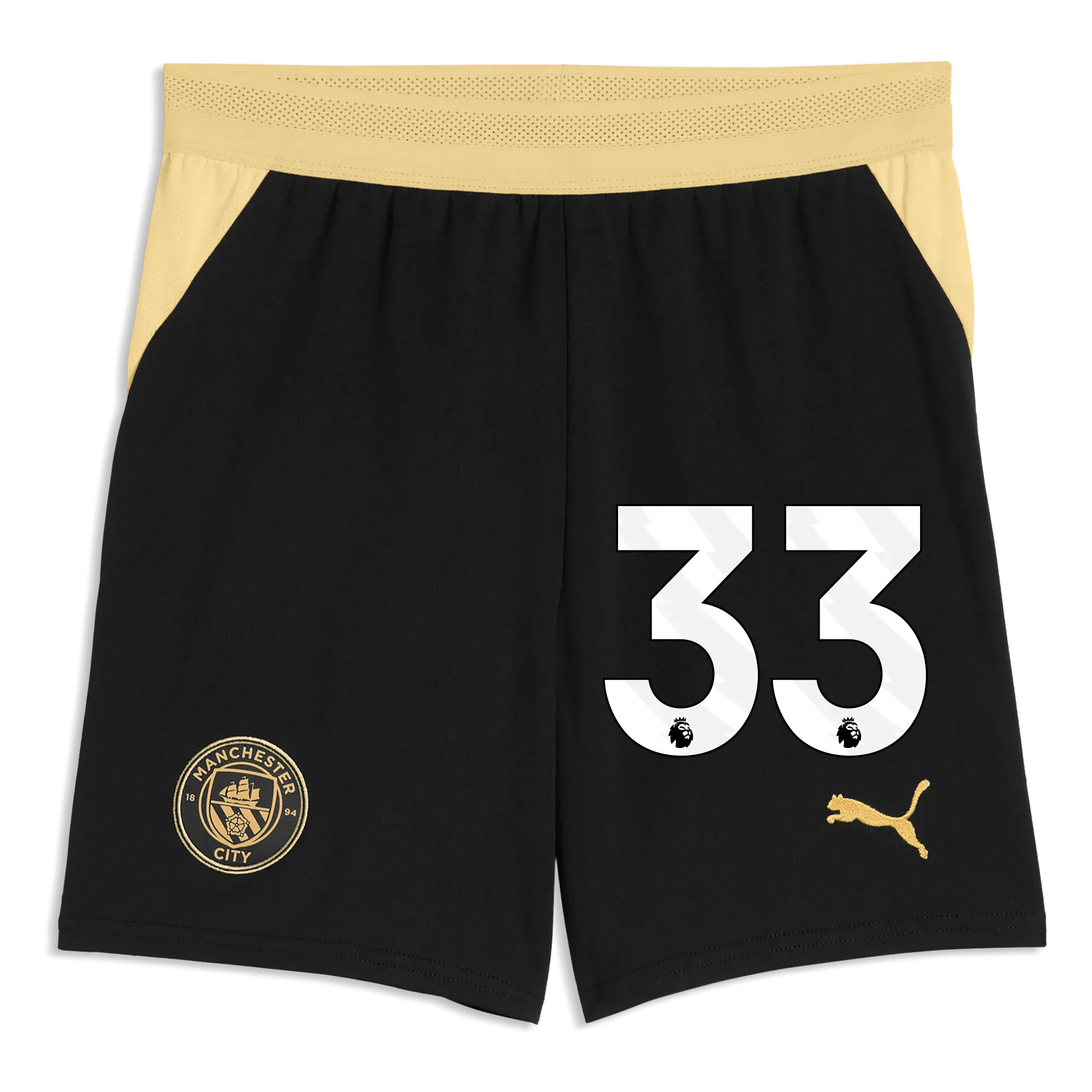 Kids Manchester City Football Shorts 2026/27 with #33 | Manchester City Shop