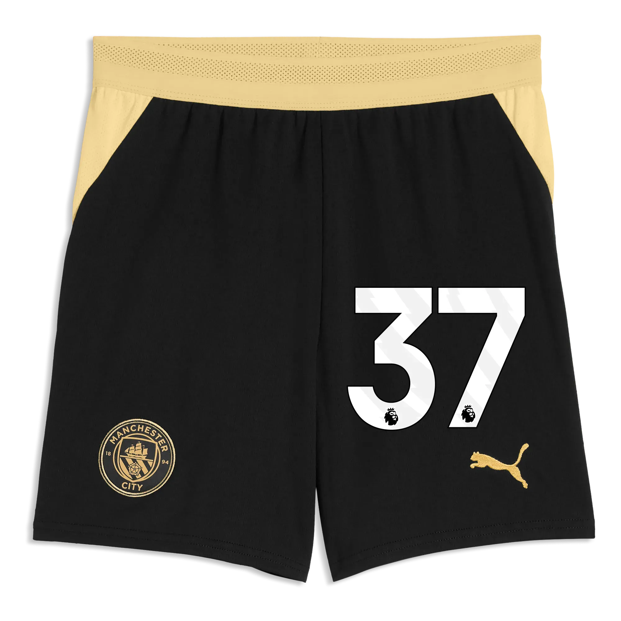 Kids Manchester City Football Shorts 2026/27 with #37 | Manchester City Shop