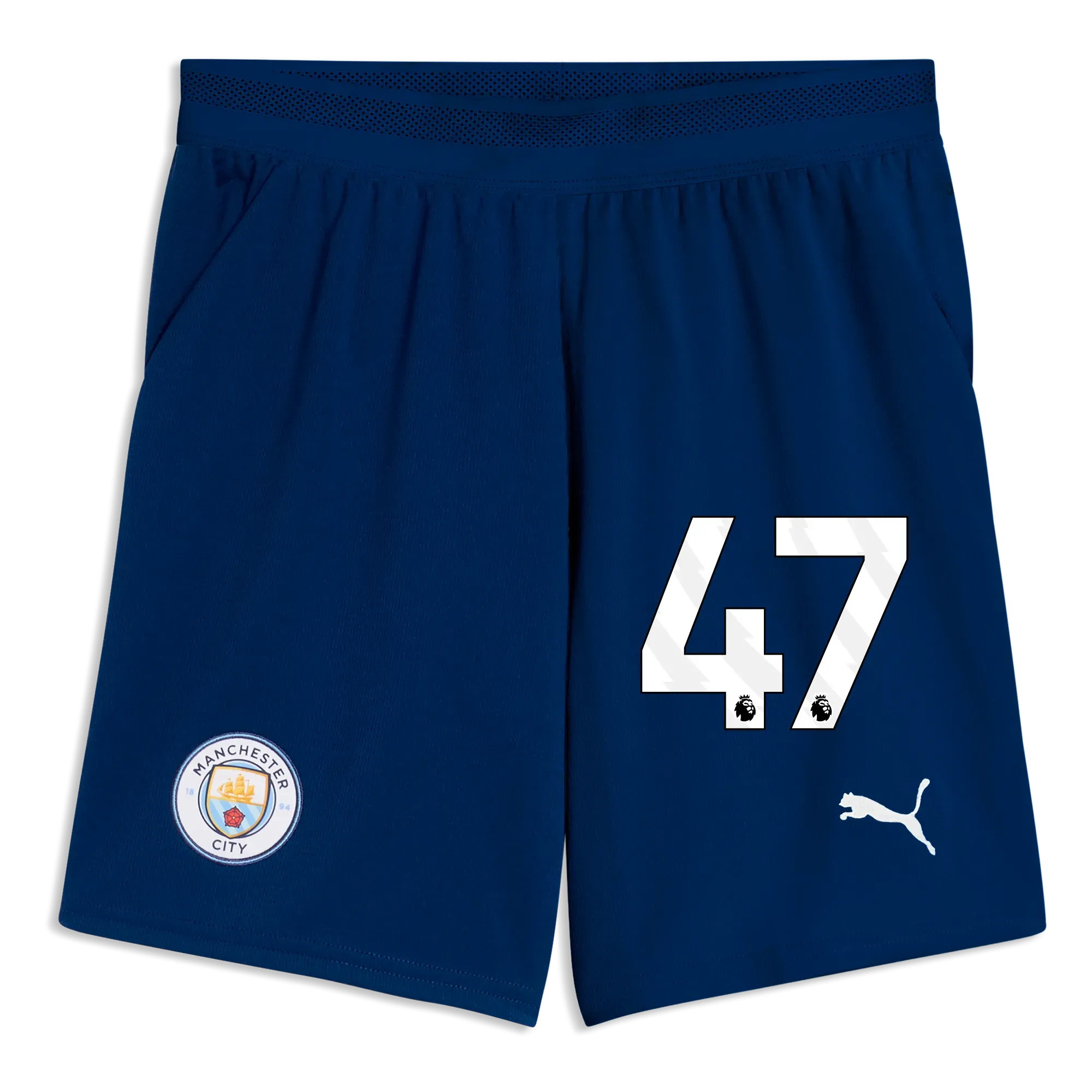 Kids Manchester City Football Shorts 2026/27 with #47 | Manchester City Shop