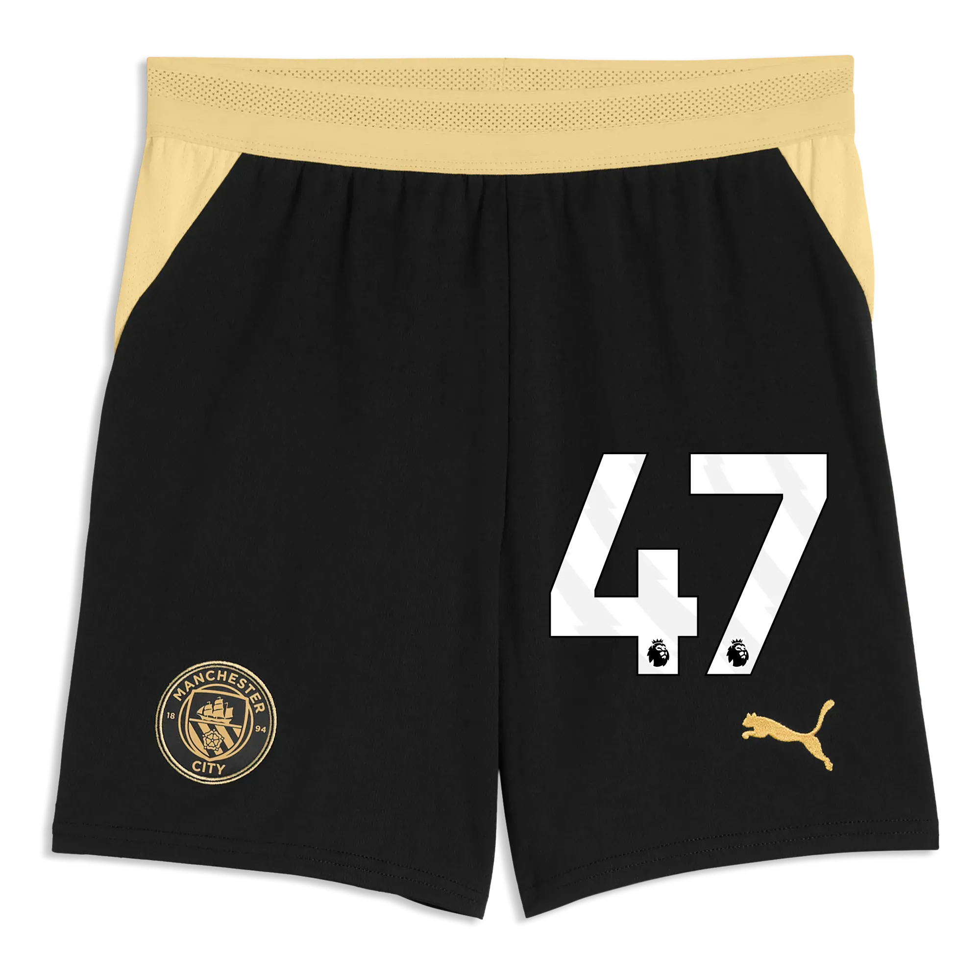 Kids Manchester City Football Shorts 2026/27 with #47 | Manchester City Shop