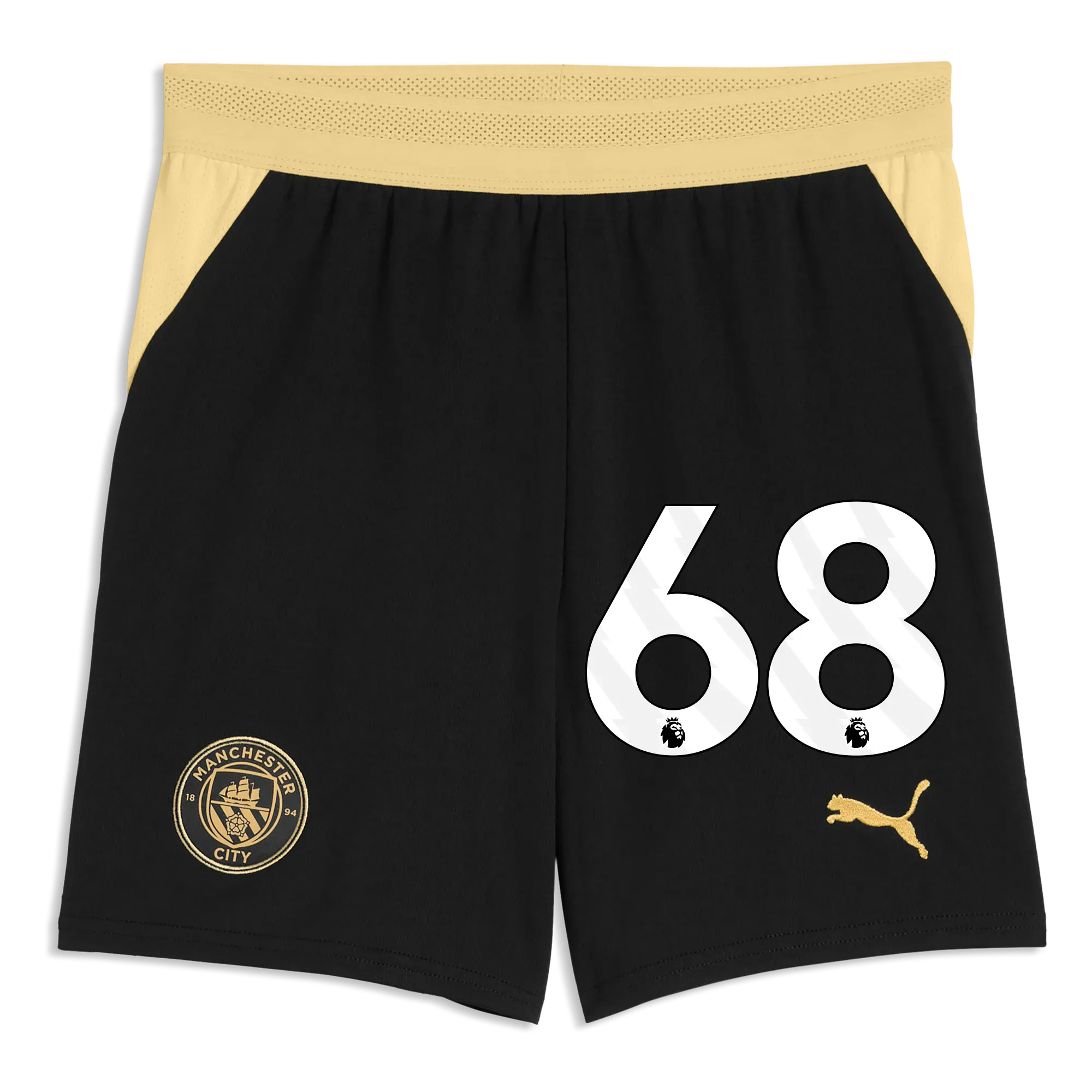 Kids Manchester City Football Shorts 2026/27 with #68 | Manchester City Shop