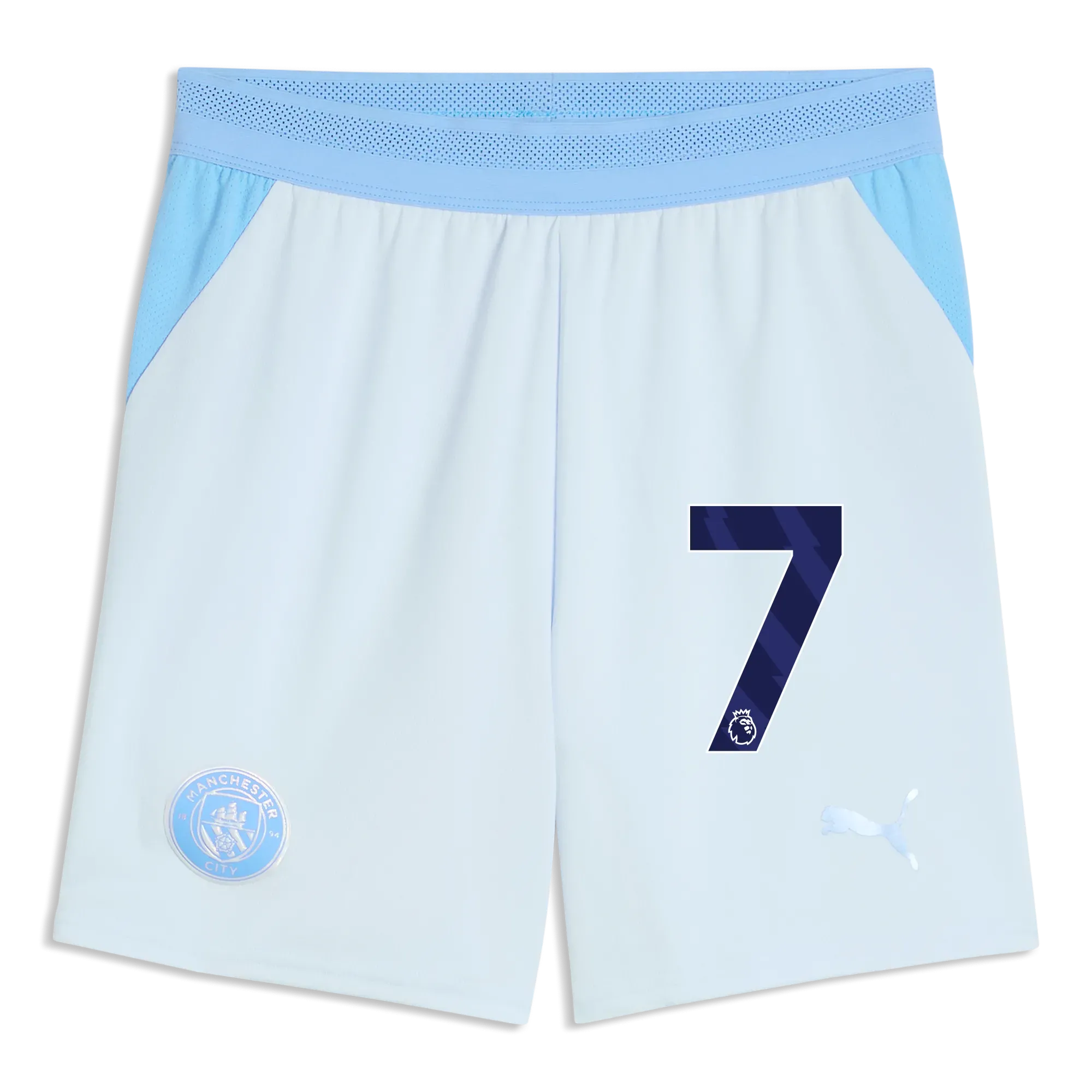 Kids Manchester City Football Shorts 2026/27 with #7 | Manchester City Shop