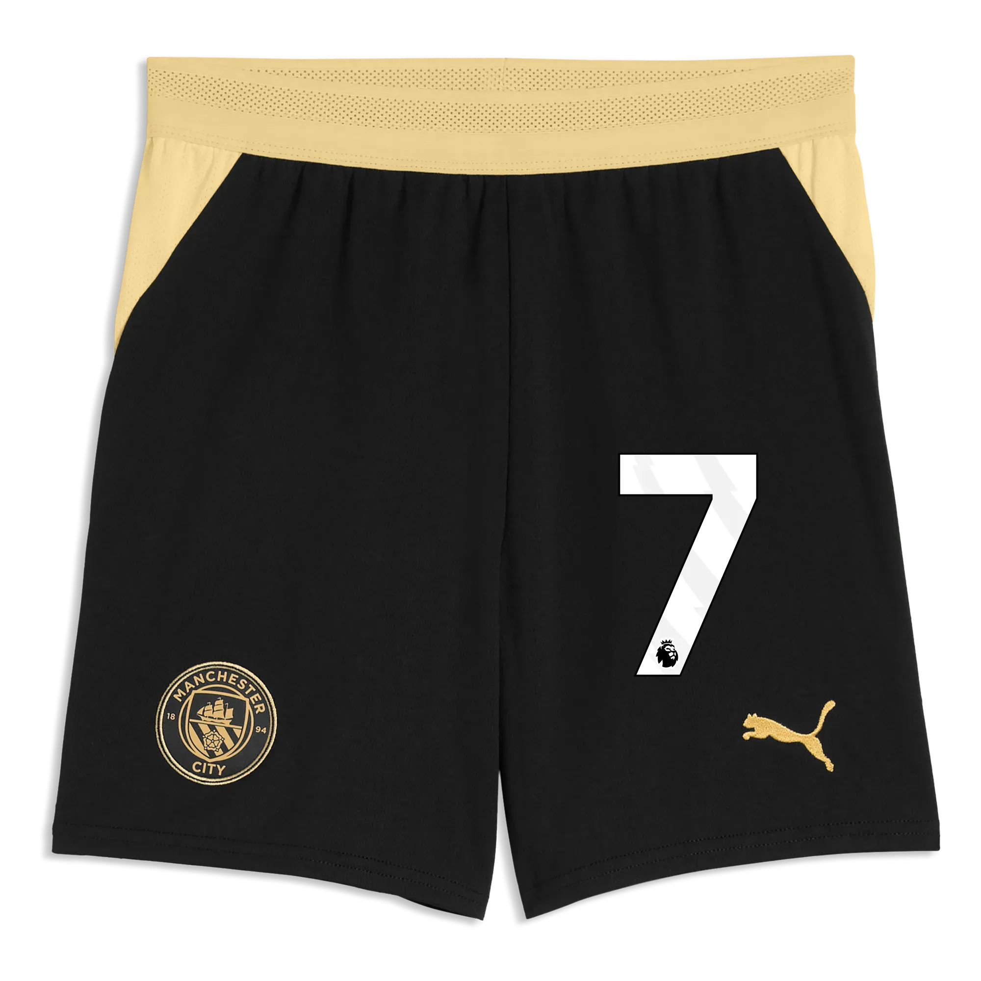 Kids Manchester City Football Shorts 2026/27 with #7 | Manchester City Shop