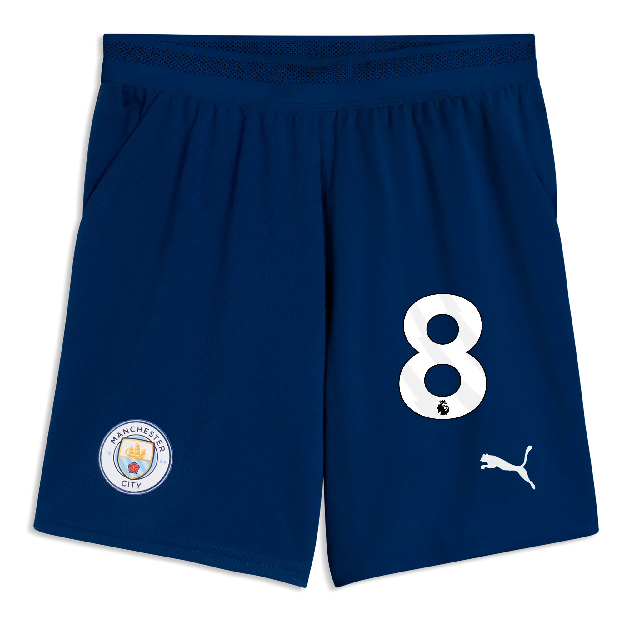 Kids Manchester City Football Shorts 2026/27 with #8 | Manchester City Shop