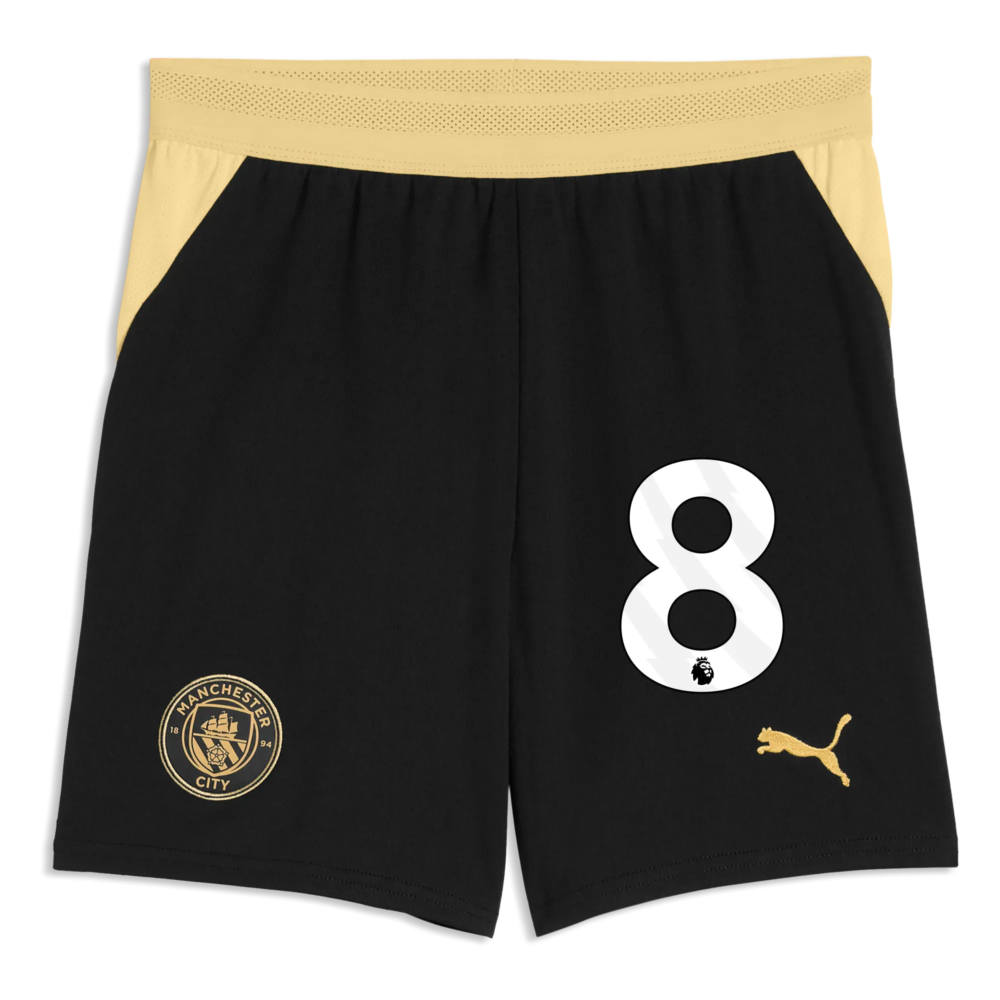 Kids Manchester City Football Shorts 2026/27 with #8 | Manchester City Shop
