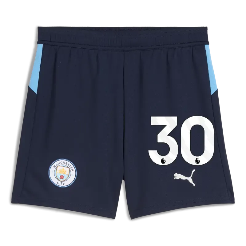 Kids' Manchester City Football Shorts Navy 2025/26 With #30