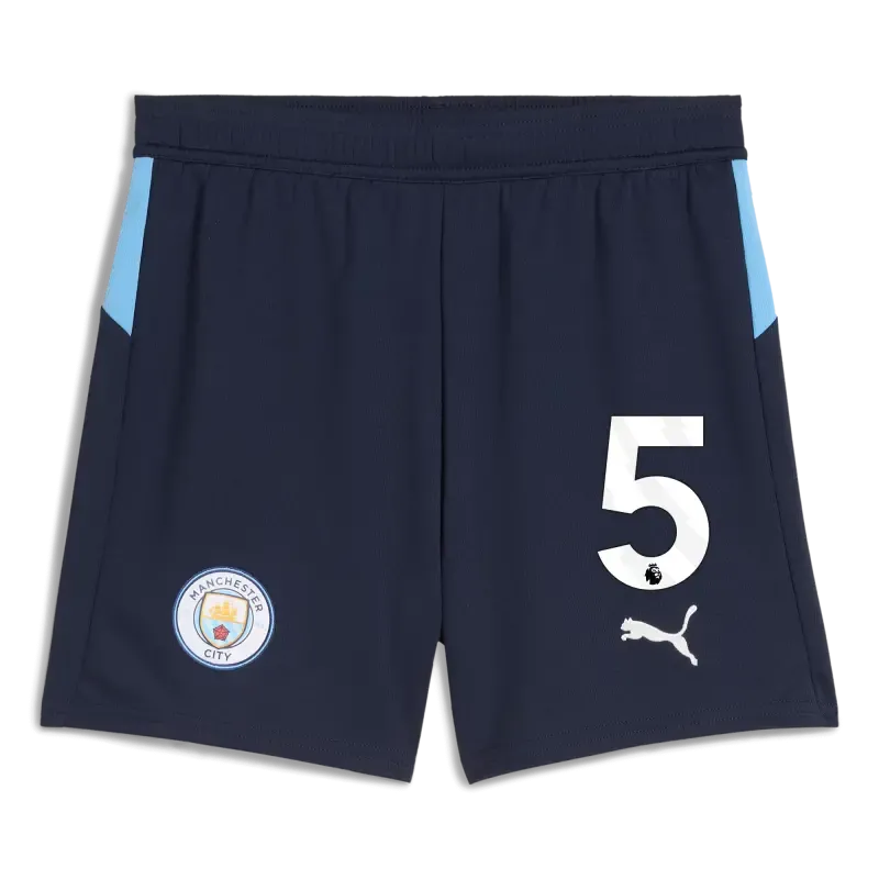 Kids' Manchester City Football Shorts Navy 2025/26 With #5