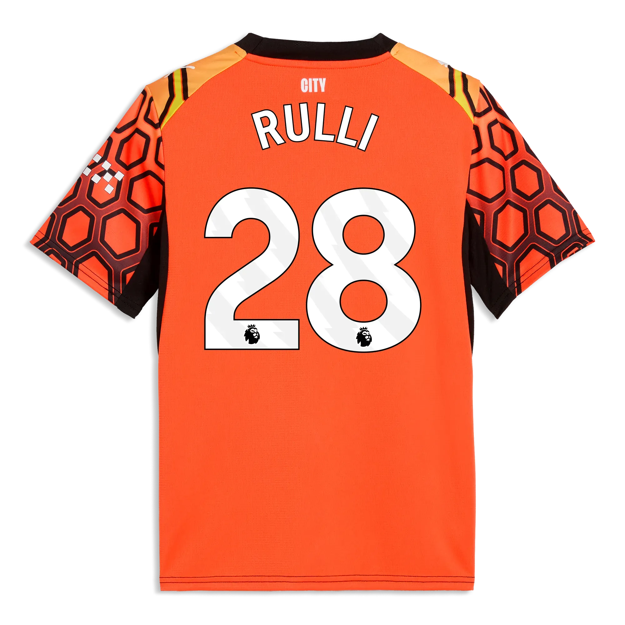 Kids’ Manchester City Goalkeeper Jersey 2026/27 With RULLI 28 Printing | Manchester City Shop