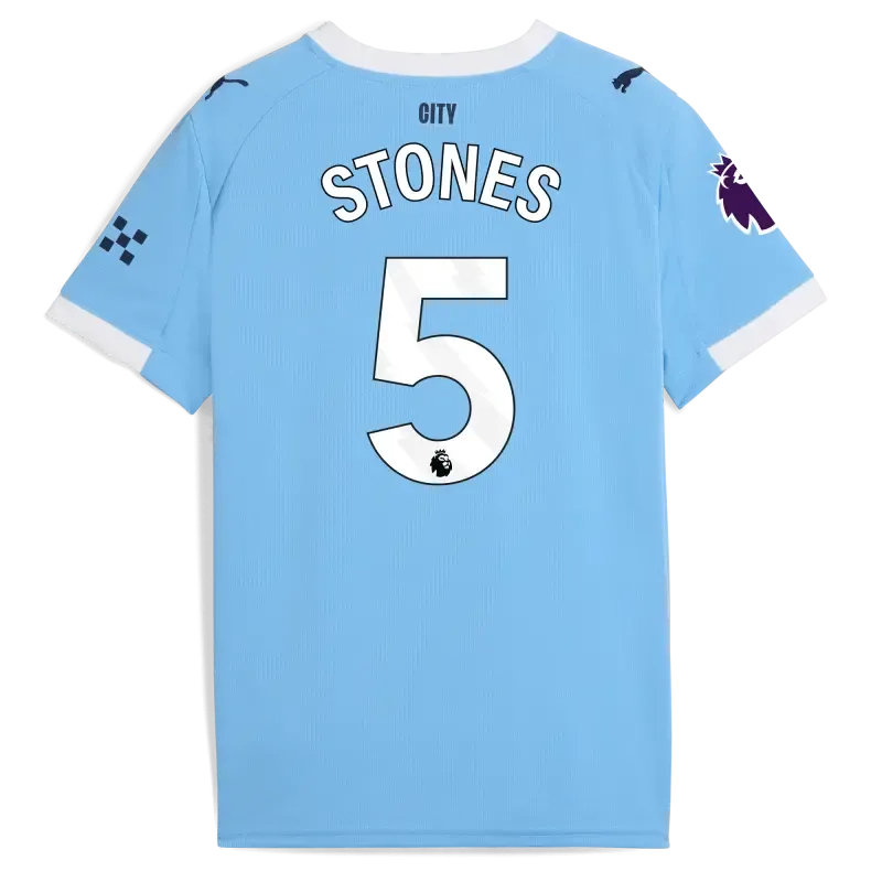 Kids' Manchester City Home Jersey 2025/26 With STONES 5 Printing