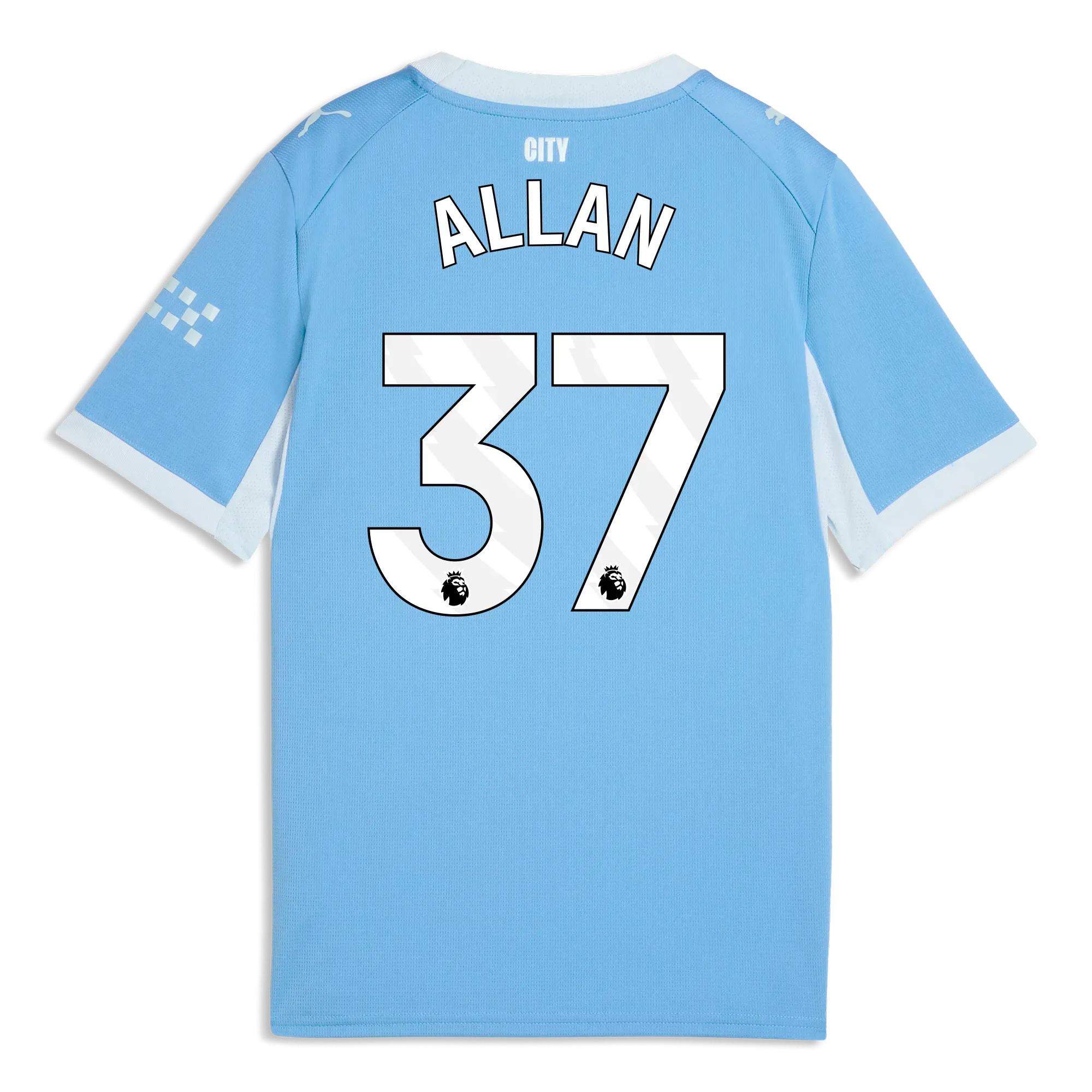 Kids’ Manchester City Home Jersey 2026/27 With ALLAN 37 Printing | Manchester City Shop