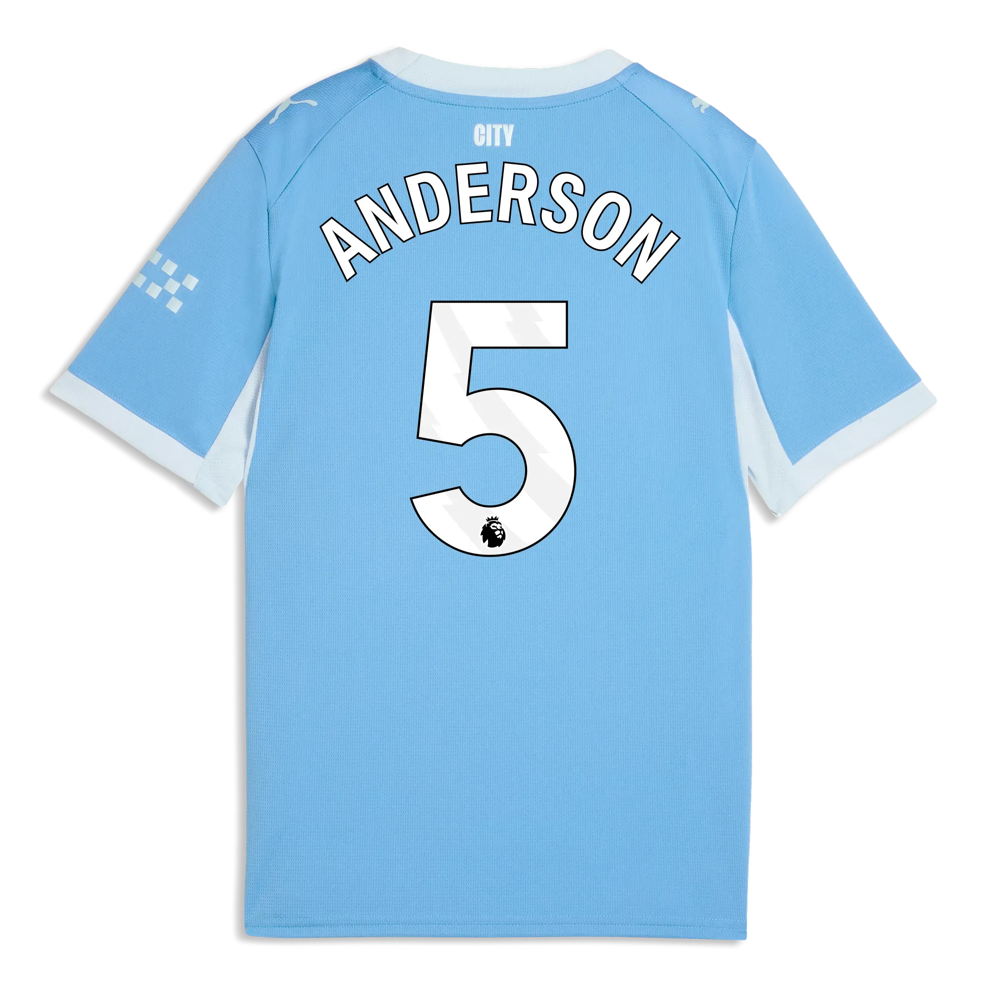 Kids’ Manchester City Home Jersey 2026/27 With ANDERSON 5 Printing | Manchester City Shop