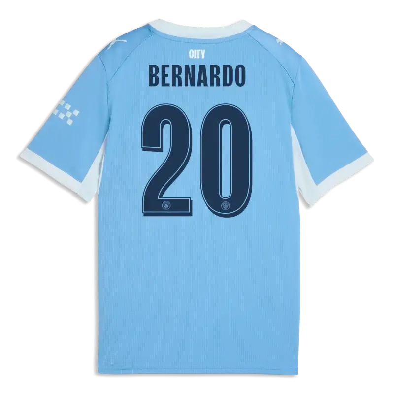 Kids' Manchester City Home Jersey 2026/27 With BERNARDO 20 Printing