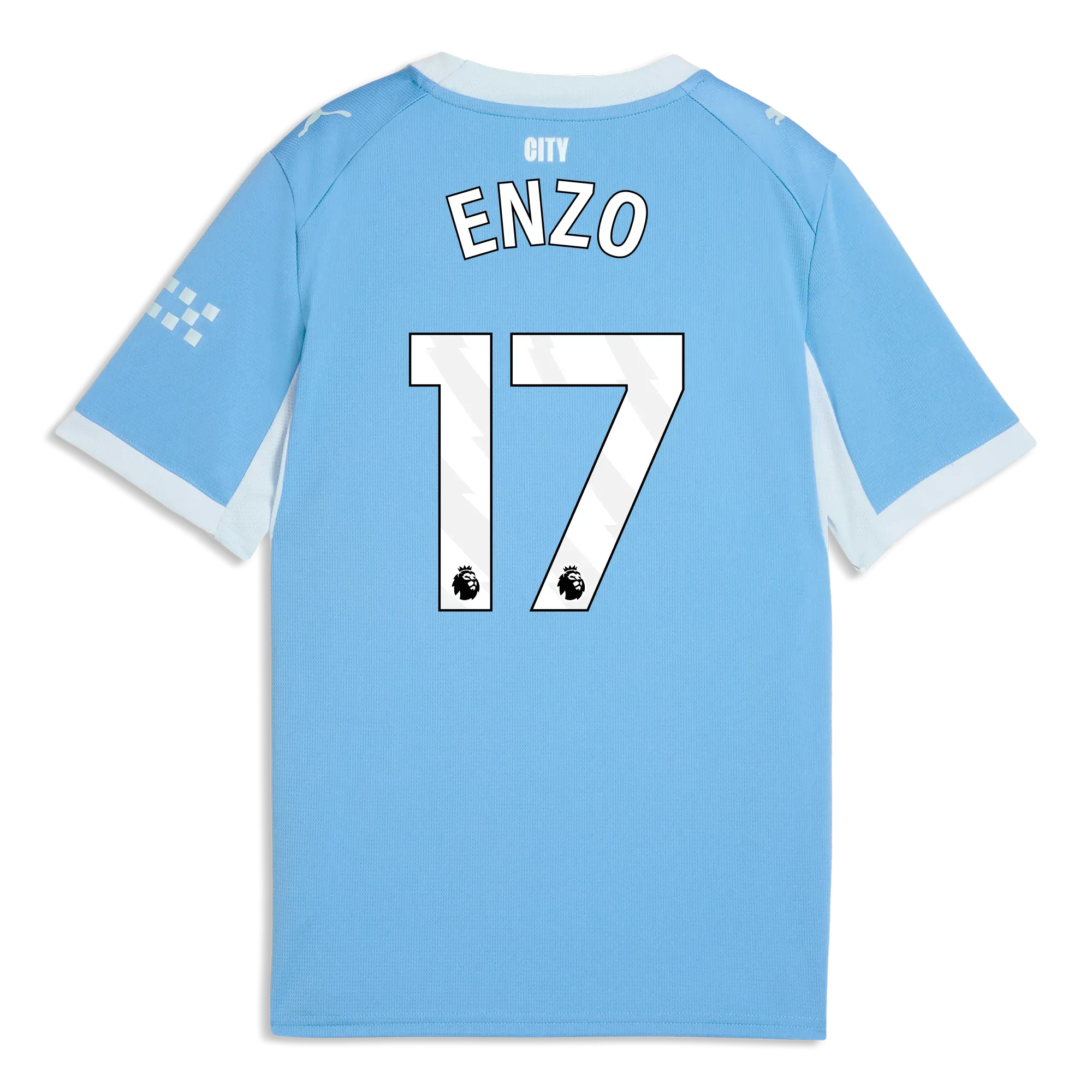 Kids’ Manchester City Home Jersey 2026/27 With ENZO 17 Printing | Manchester City Shop