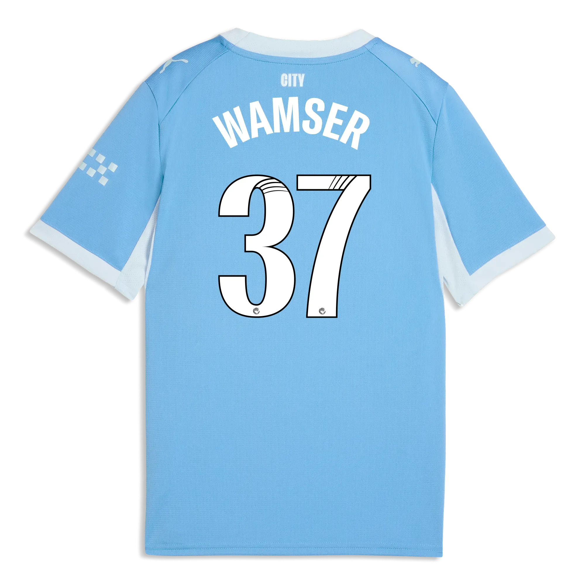Kids’ Manchester City Home Jersey 2026/27 With WAMSER 37 Printing | Manchester City Shop