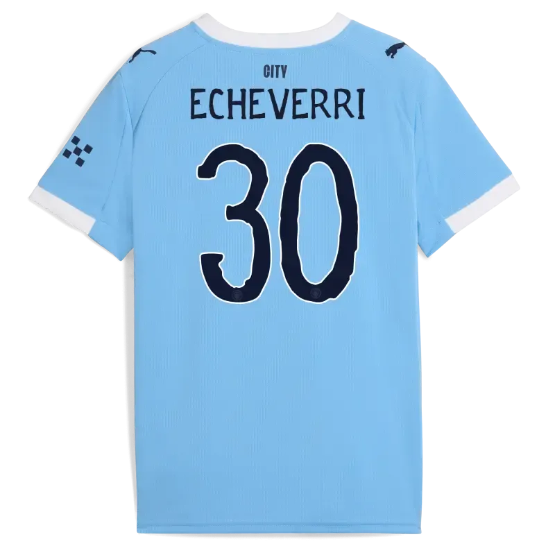Kids' Manchester City KidSuper Home Jersey 2025/26 With ECHEVERRI 30 Printing