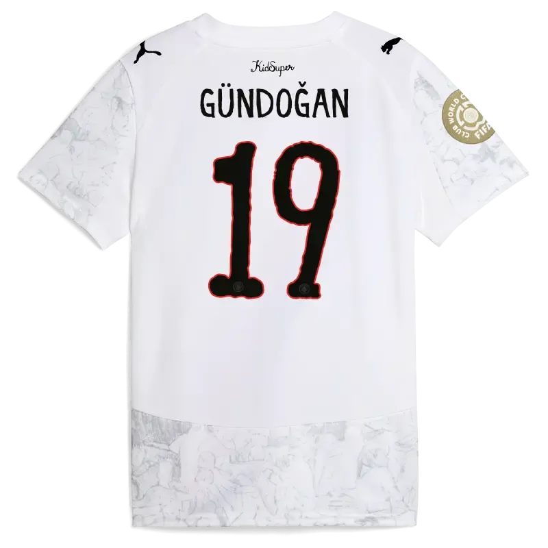 Kids' Manchester City KidSuper Jersey 2025/26 Club World Cup With GÜNDOĞAN 19 printing