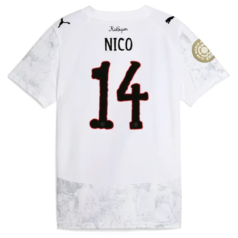 Kids' Manchester City KidSuper Jersey 2025/26 Club World Cup With NICO 14 printing