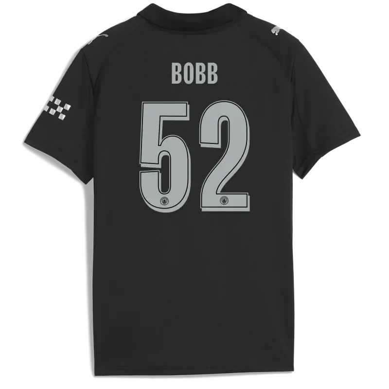 Kids' Manchester City Man City Away Jersey 2025/26 With BOBB 52 Printing