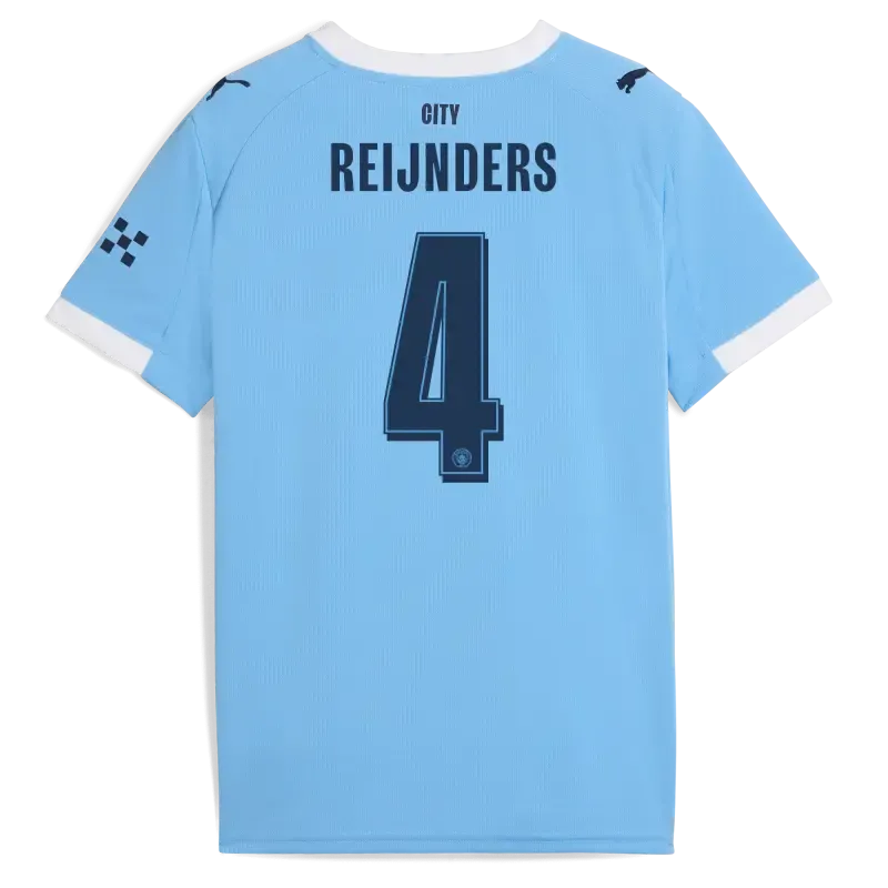 Kids' Manchester City Man City Home Jersey 2025/26 With REIJNDERS 4 Printing