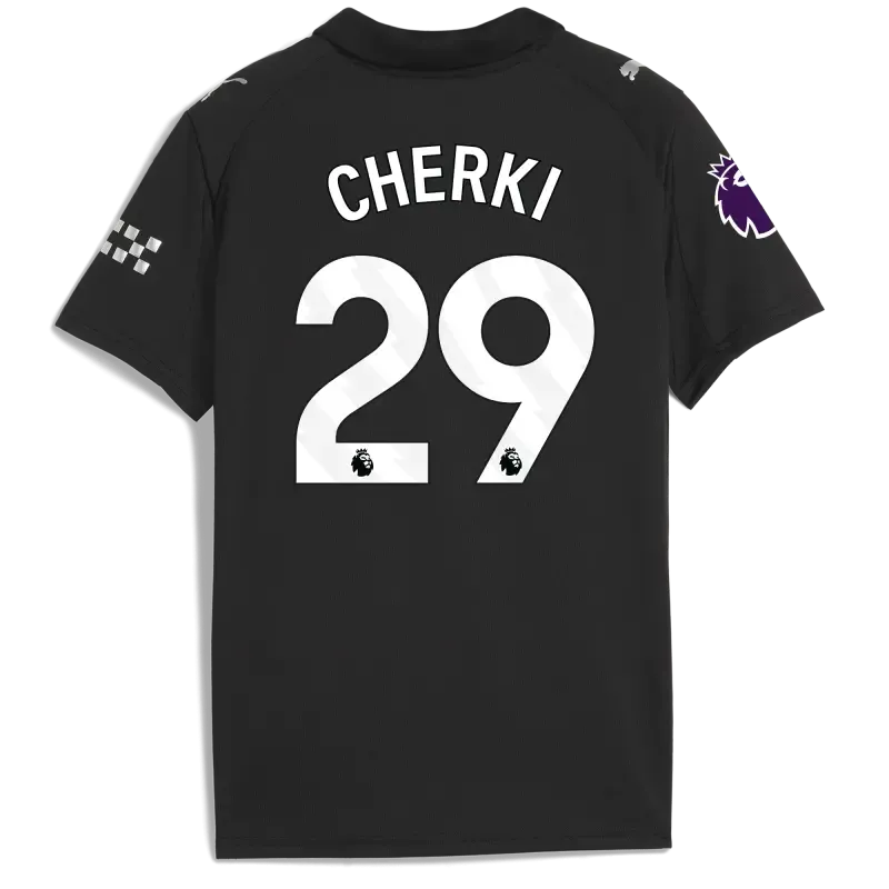 Kids' Manchester City Premier League Away Jersey 2025/26 With CHERKI 29 Printing