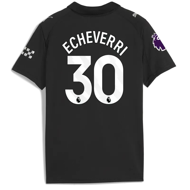 Kids' Manchester City Premier League Away Jersey 2025/26 With ECHEVERRI 30 Printing