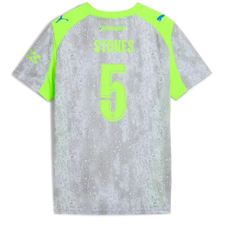 Kids' Manchester City Third Jersey 2025/26 With STONES 5 Printing