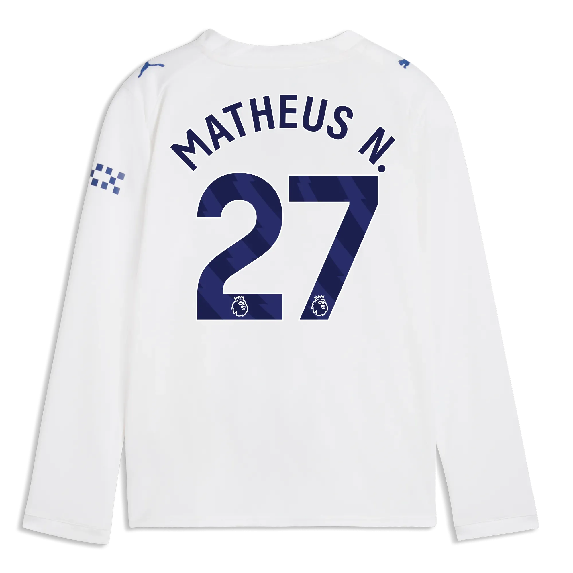 Kids’ Manchester City Third Jersey 2026/27 Long Sleeve With MATHEUS N. 27 Printing | Manchester City Shop
