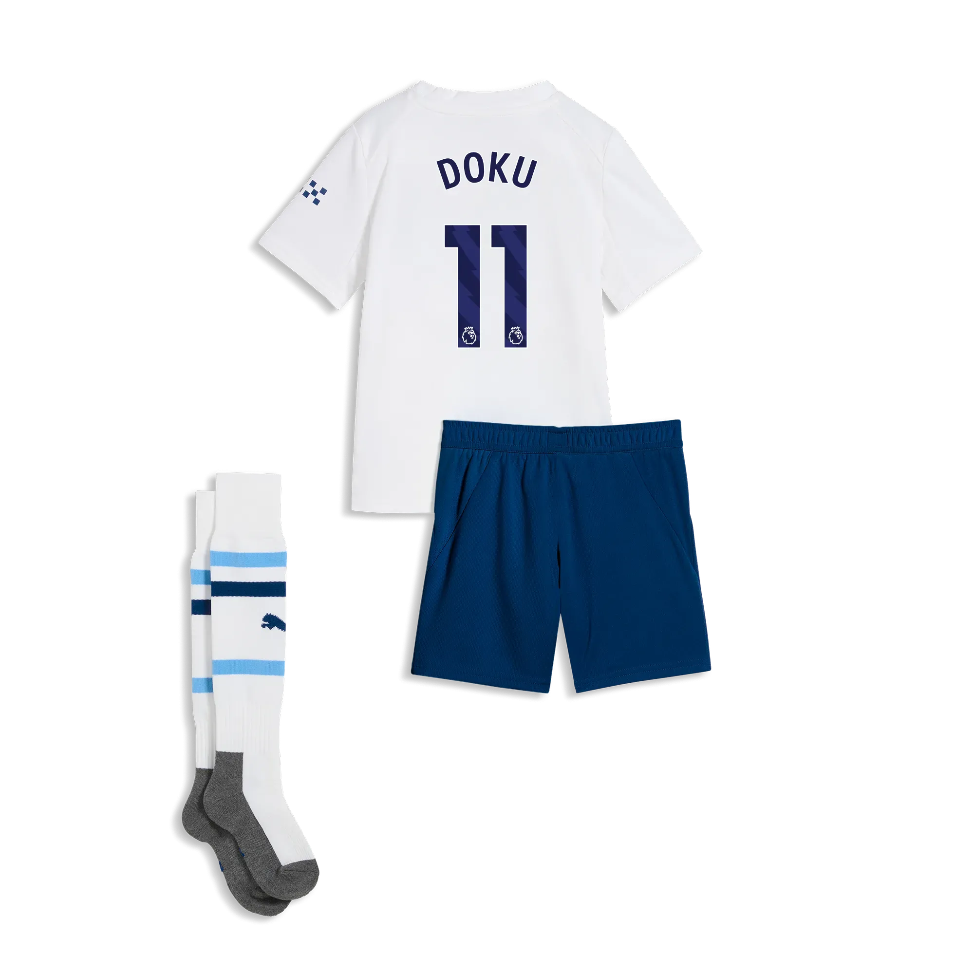 Kids’ Manchester City Third MINI KIT 2026/27 With DOKU 11 Printing | Manchester City Shop