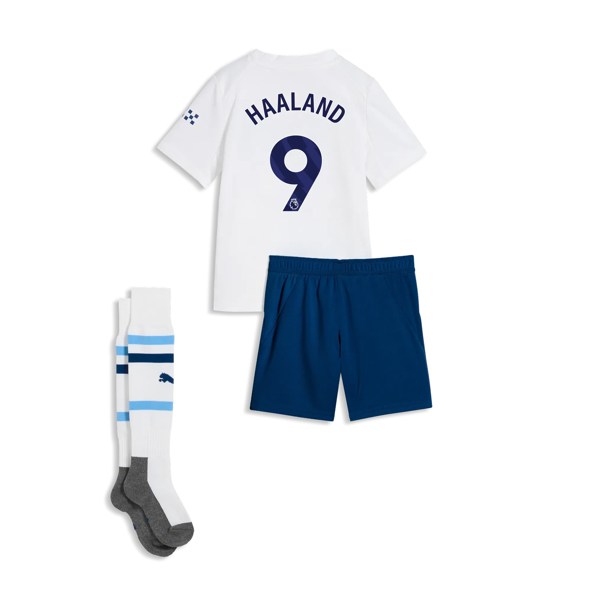 Kids’ Manchester City Third MINI KIT 2026/27 With HAALAND 9 Printing | Manchester City Shop