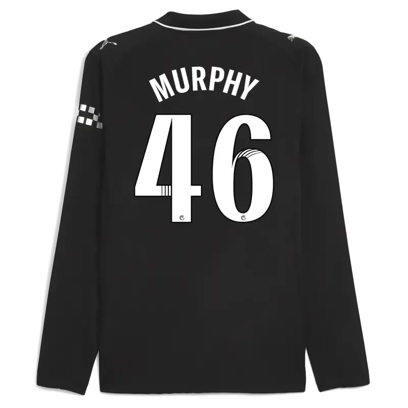 Manchester City Away Authentic Jersey 2025/26 Long Sleeve With MURPHY 46 Printing