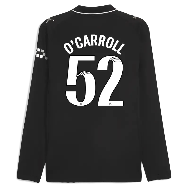 Manchester City Away Authentic Jersey 2025/26 Long Sleeve With O'CARROLL 52 Printing