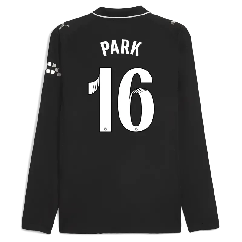 Manchester City Away Authentic Jersey 2025/26 Long Sleeve With PARK 16 Printing