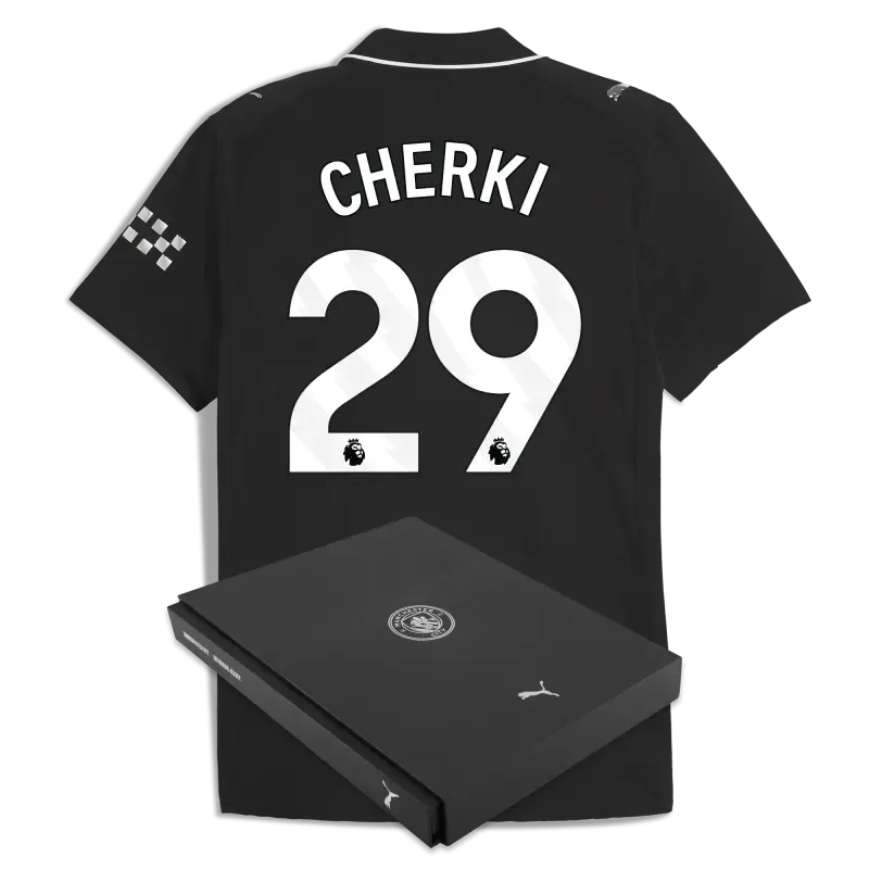 Manchester City Away Authentic Jersey 2025/26 With CHERKI 29 Printing in Gift Box