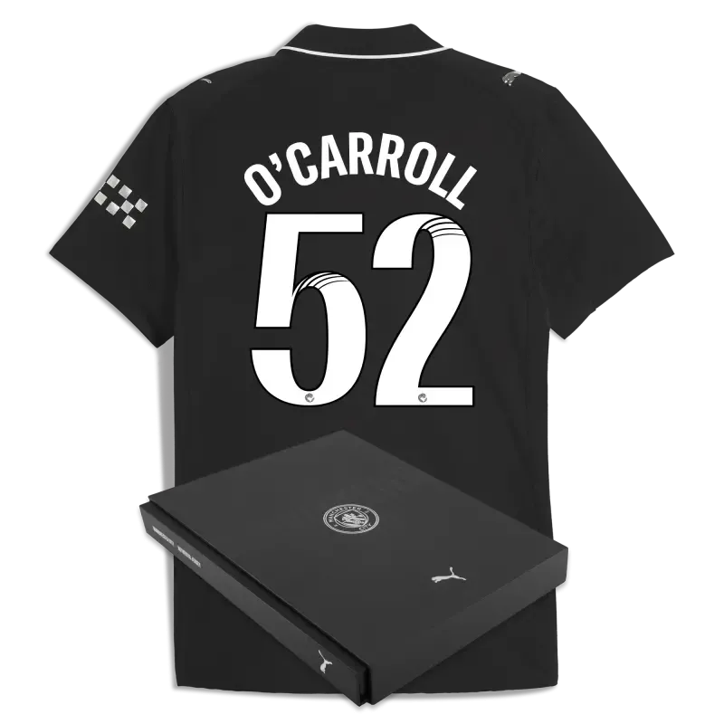 Manchester City Away Authentic Jersey 2025/26 With O'CARROLL 52 Printing in Gift Box