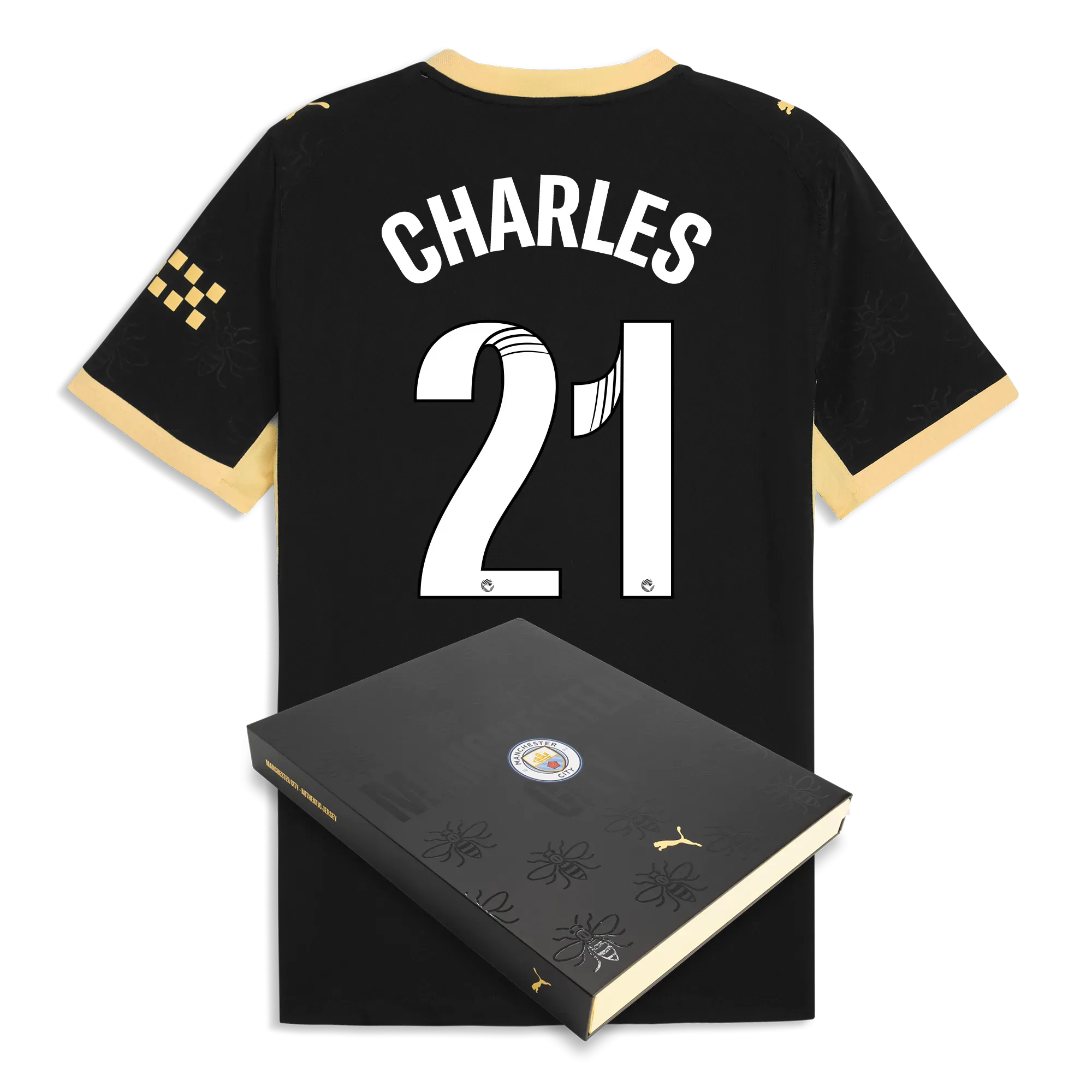 Manchester City Away Authentic Jersey 2026/27 With CHARLES 21 Printing in Gift Box | Manchester City Shop